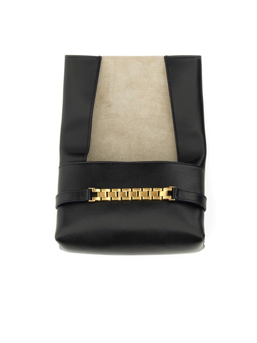 Shop Victoria Beckham Mini Clutch Bag With Shoulder Strap In Black