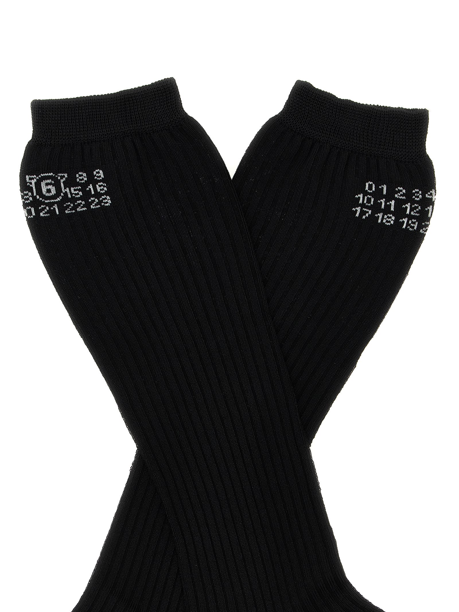 Mm6 Maison Margiela Viscose-blend Socks In Black