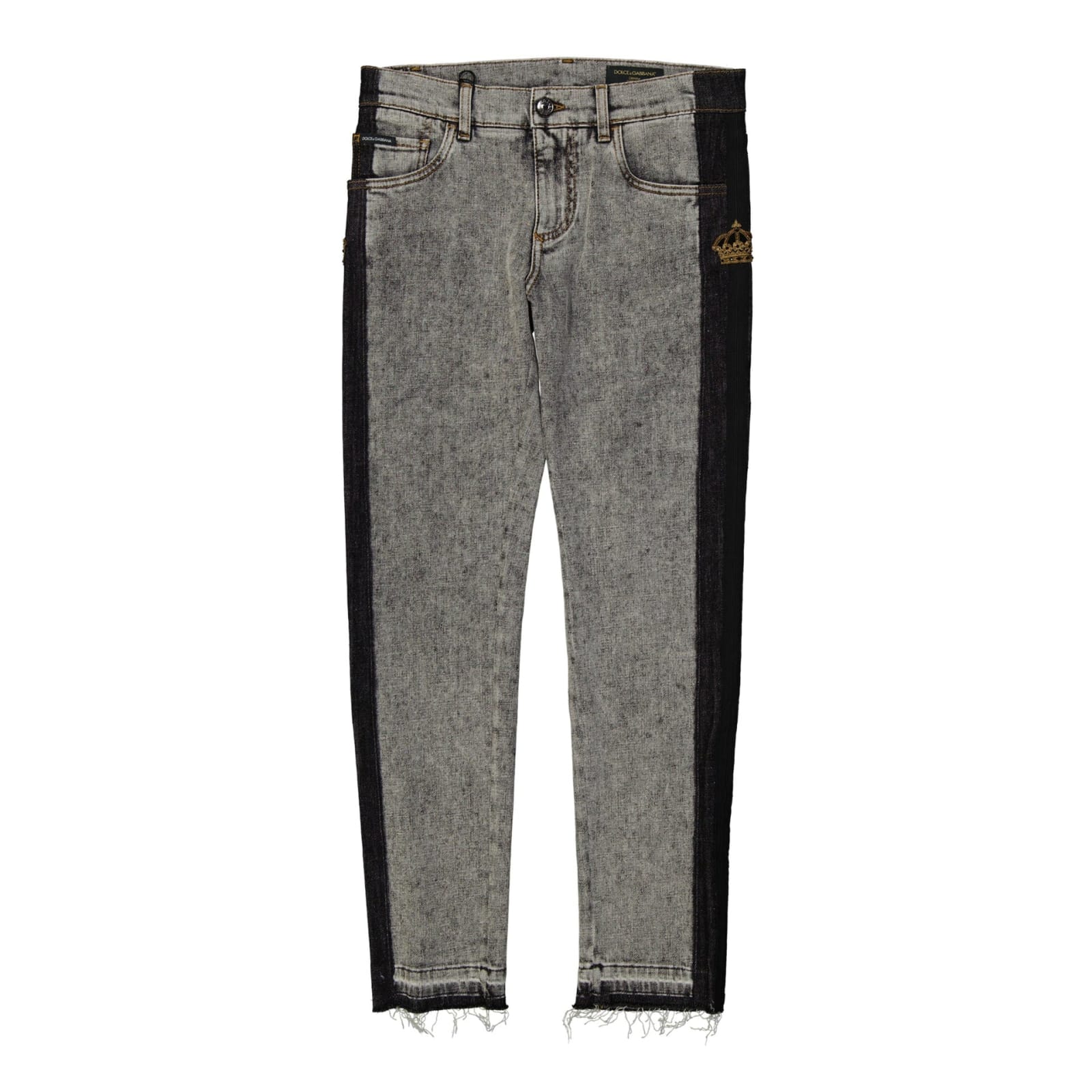 Shop Dolce & Gabbana Skinny Denim Jeans In Gray