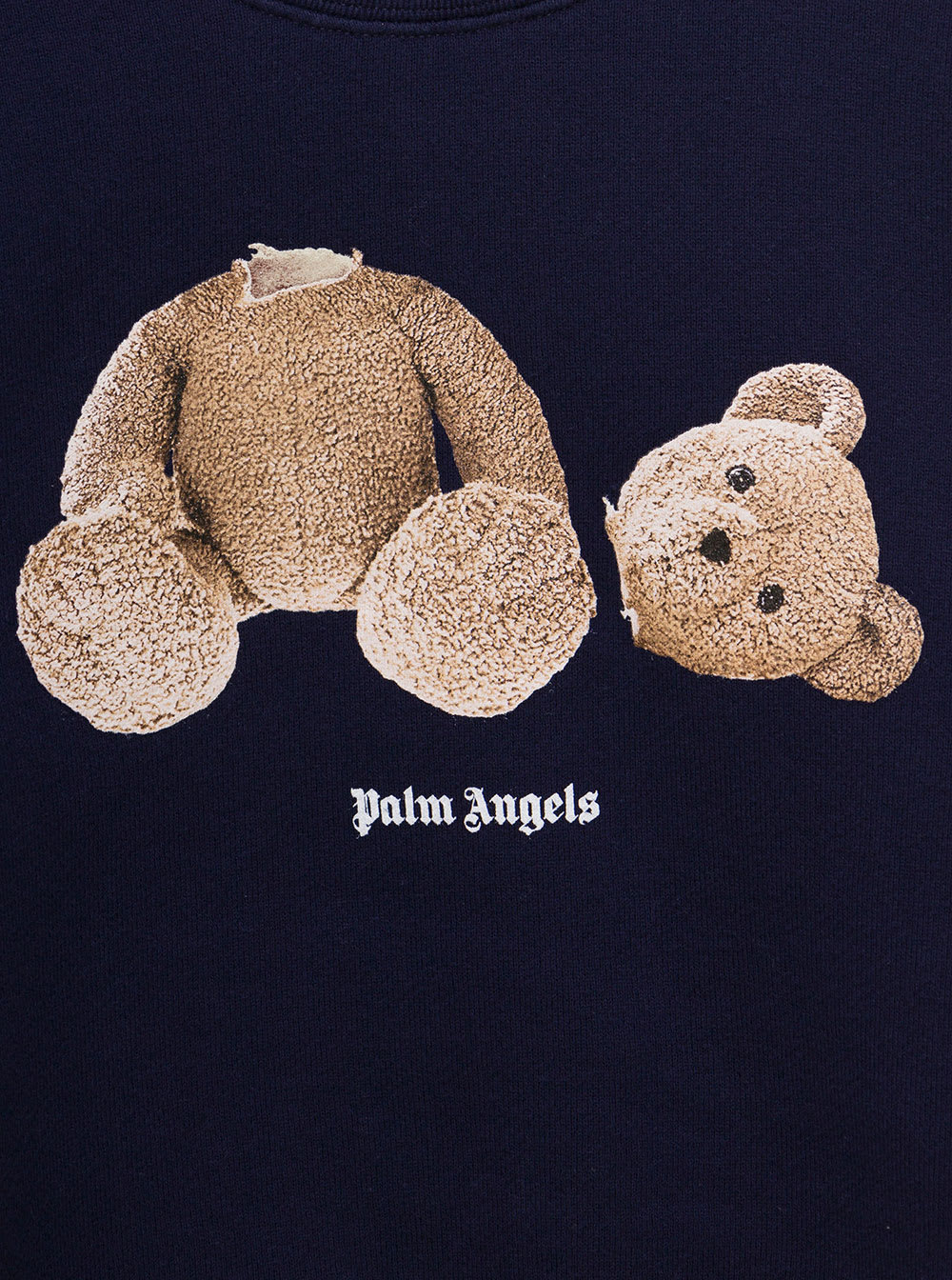 Shop Palm Angels Teddy Bear Printed Blue Cotton Sweatshirt Boy  Kids