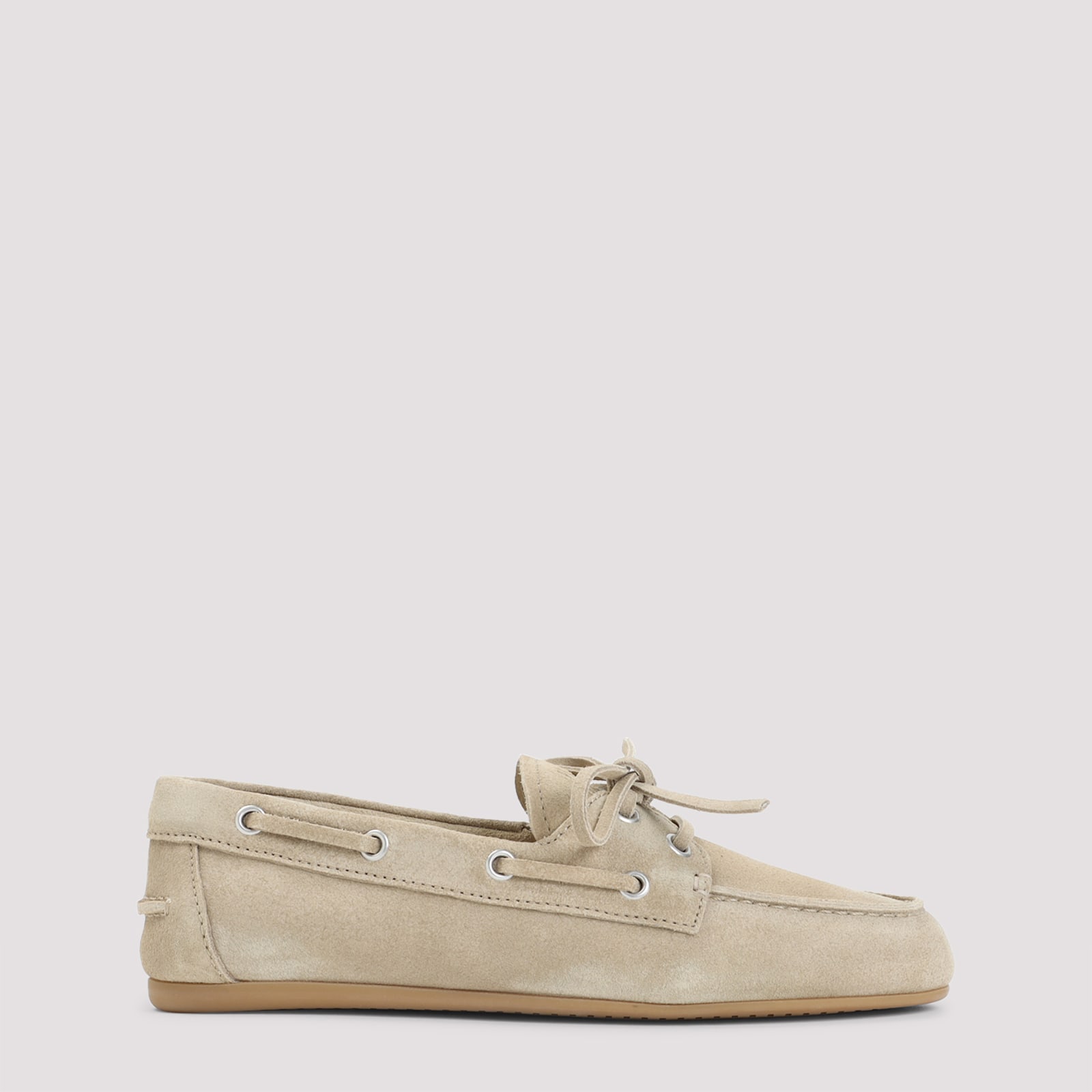 Miu Miu Ecru Suede Calf Leather Loafers In Multi