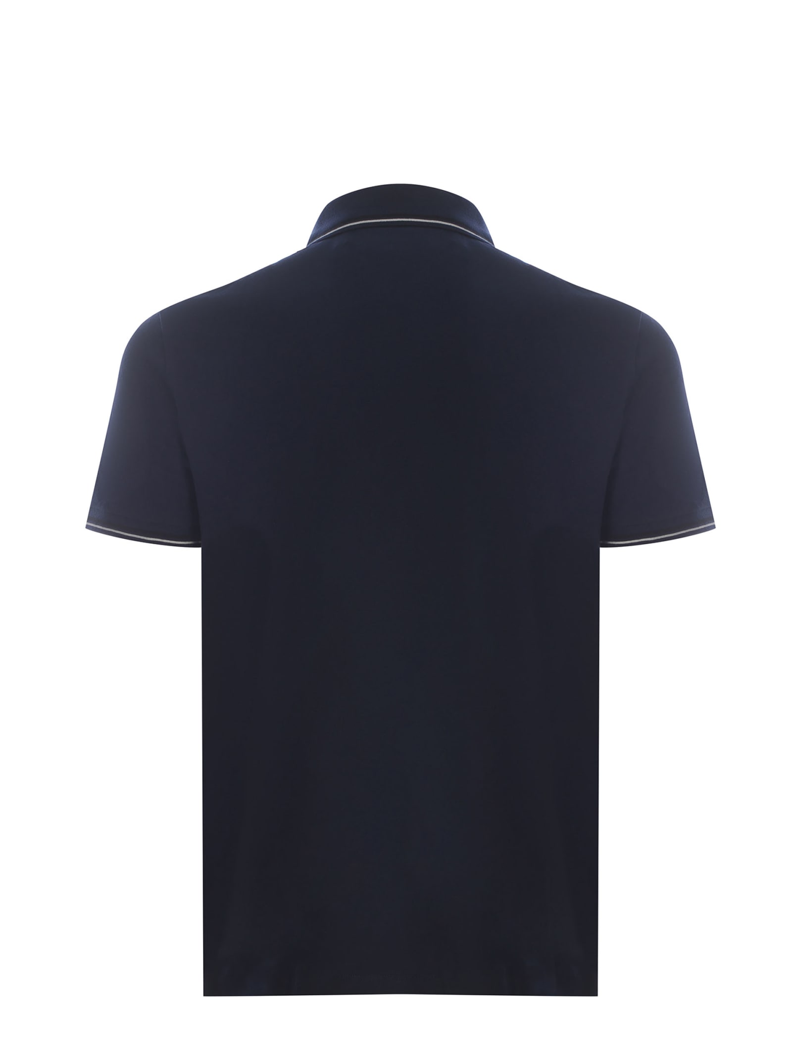 Shop Emporio Armani Polo Shirt  Made Of Stretch Piquet In Blu