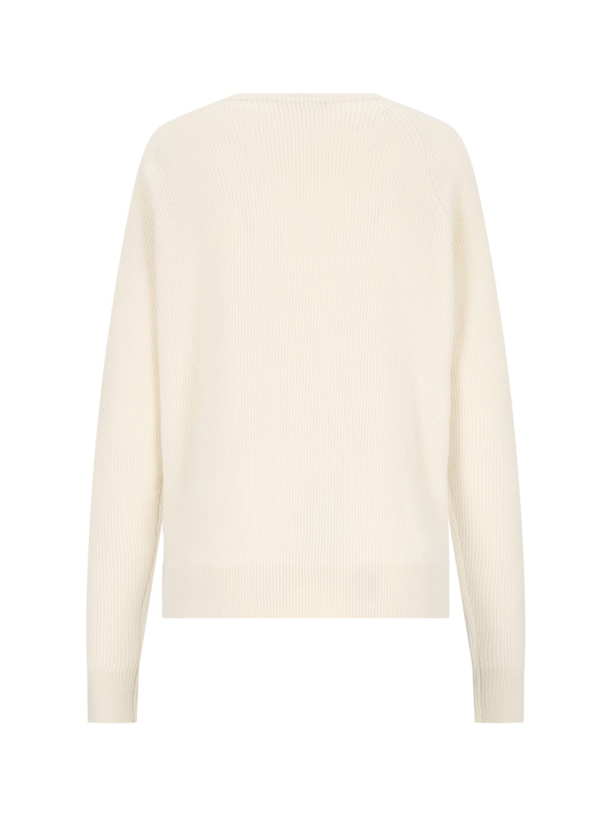 Shop Canessa Basic Sweater In Crema