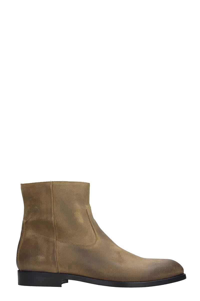 Buttero High Heels Ankle Boots In Beige Suede