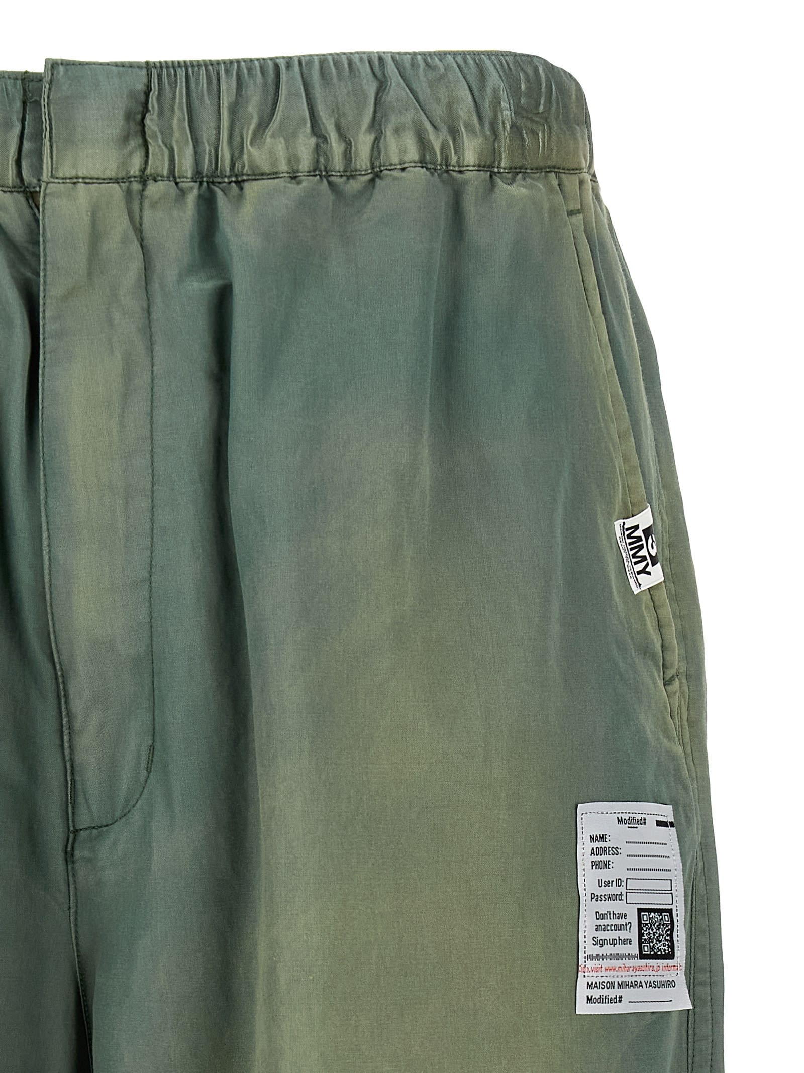 Miharayasuhiro Maison Mihara Yasuhiro 'aged Satin' Bermuda Shorts In Green