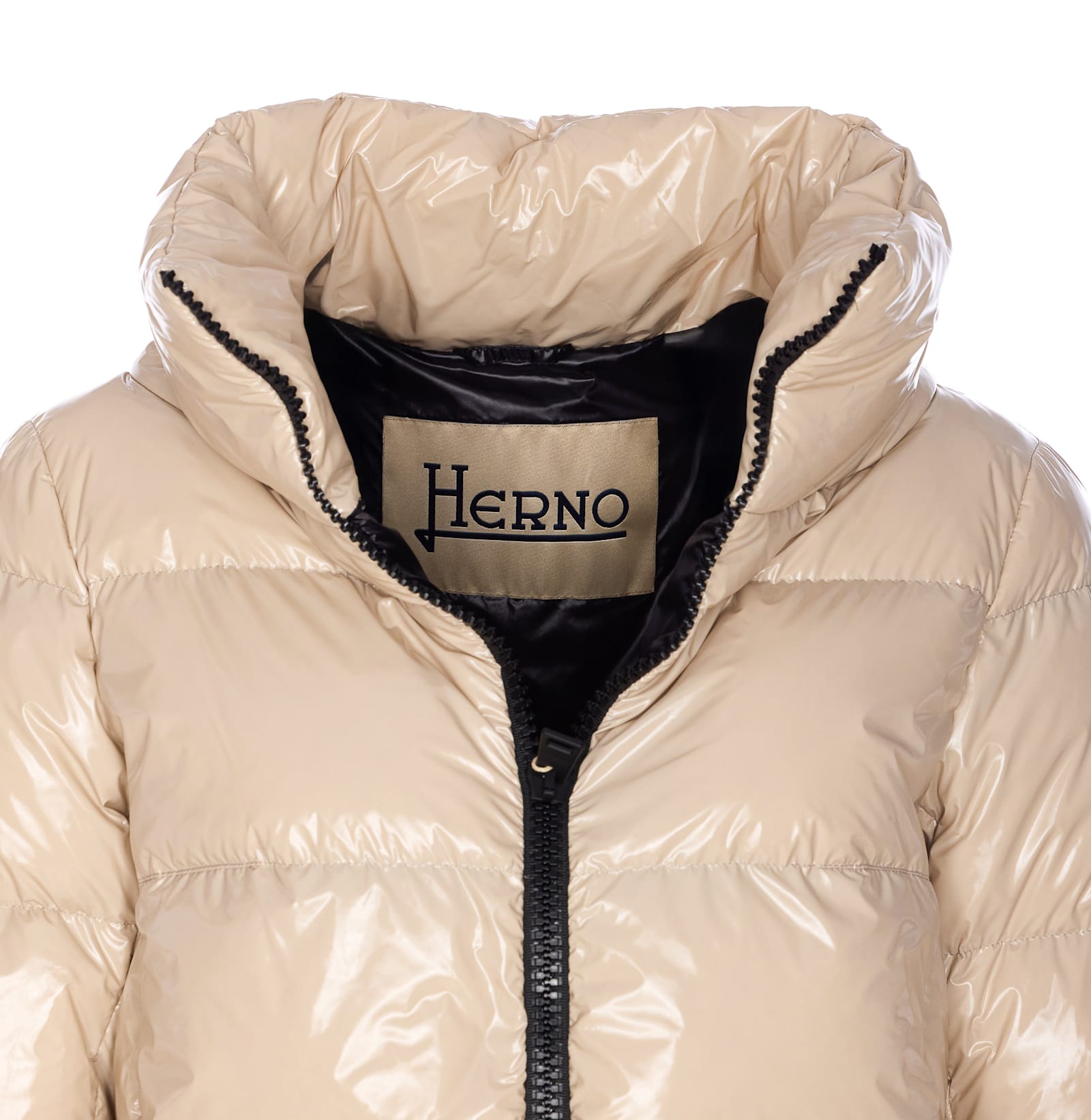 Herno Women Gloss Cape Down Jacket In Neutral
