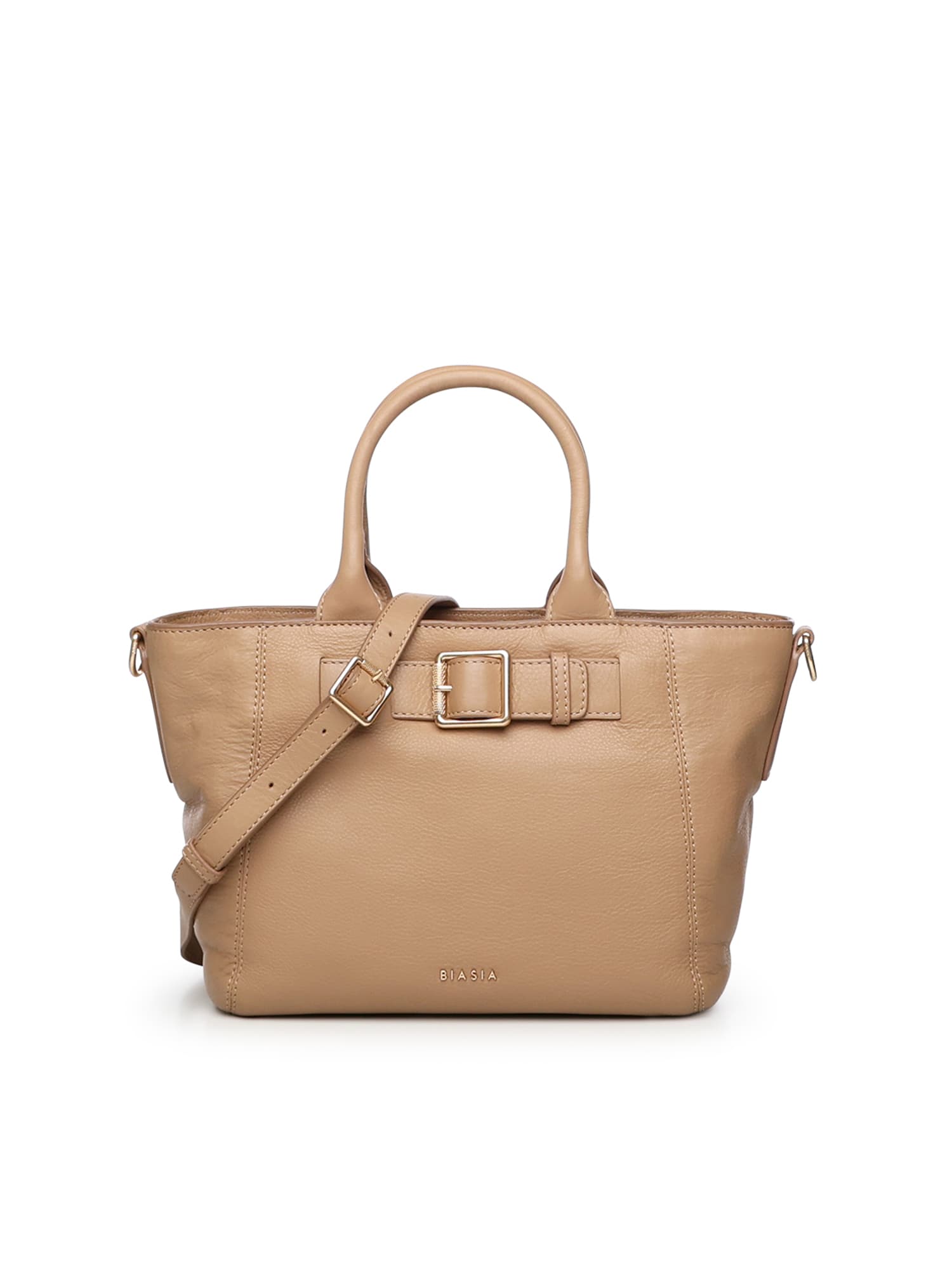 Biasia Leather Handbag In Nude