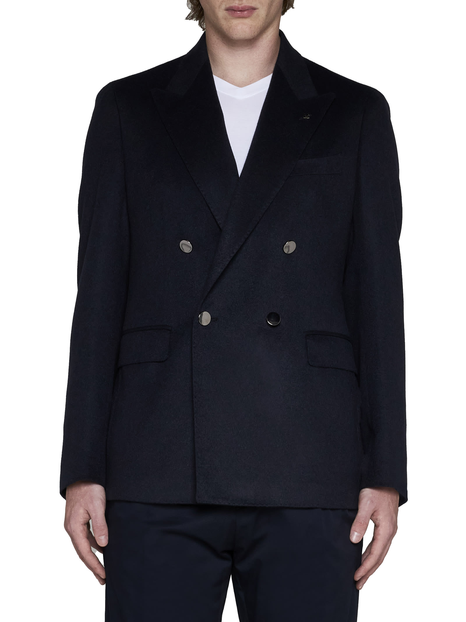 Shop Tagliatore Blazer In Blu