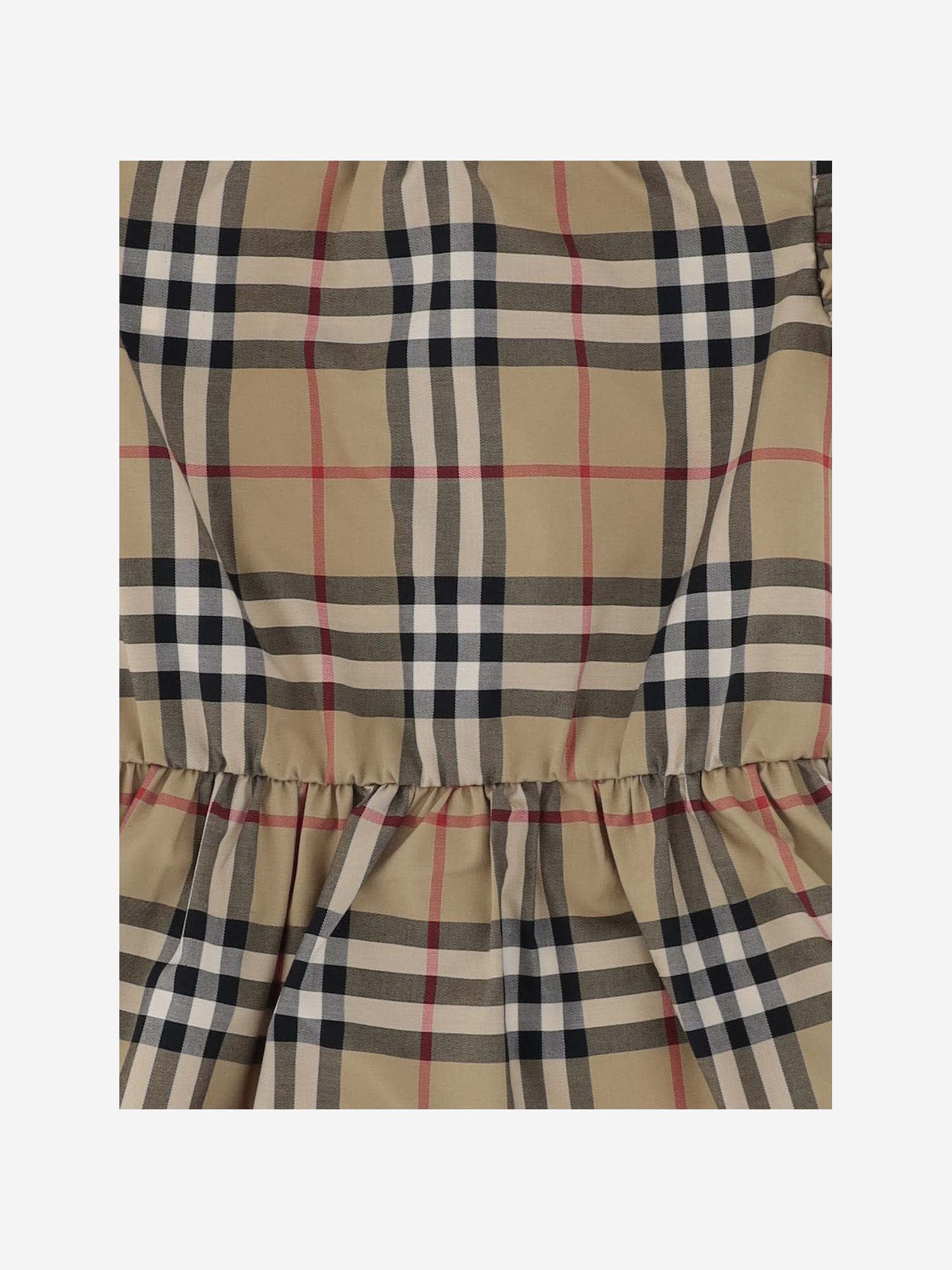 Shop Burberry Two-piece Cotton Check Set In Red