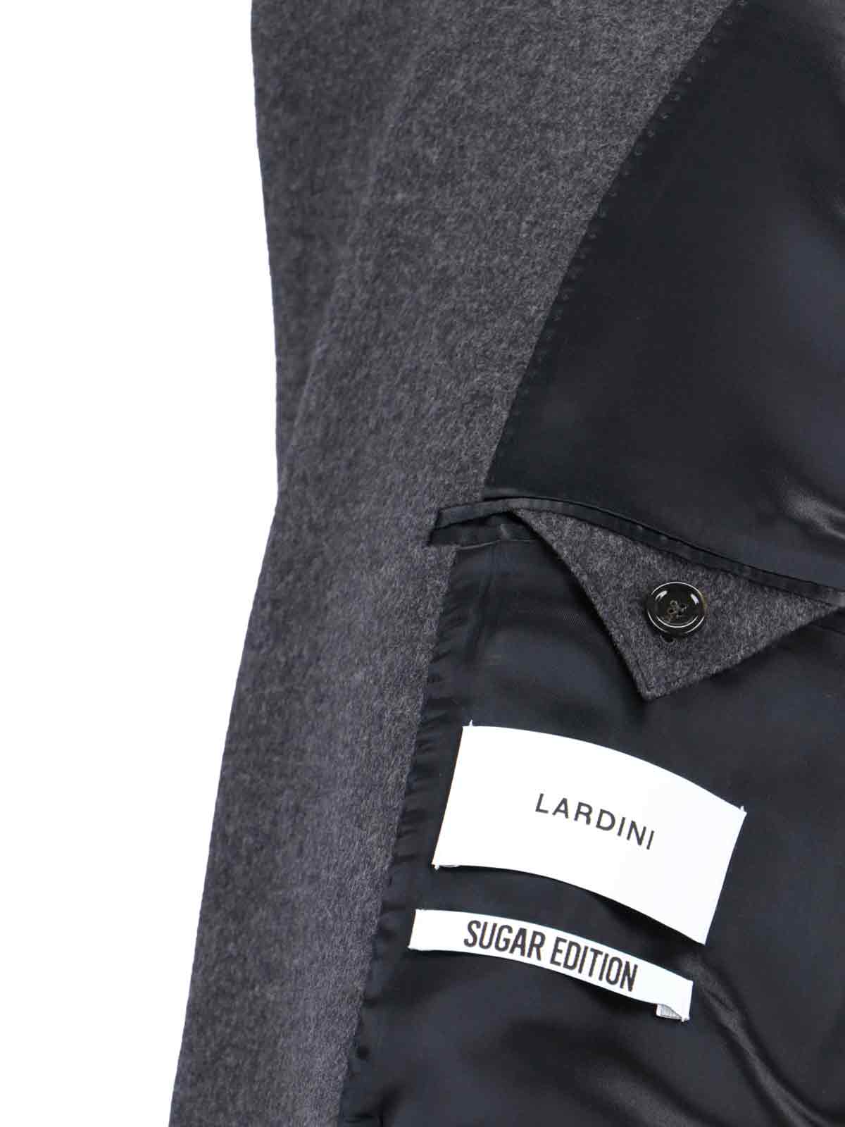 Shop Lardini Double-breasted Midi Coat In Gray