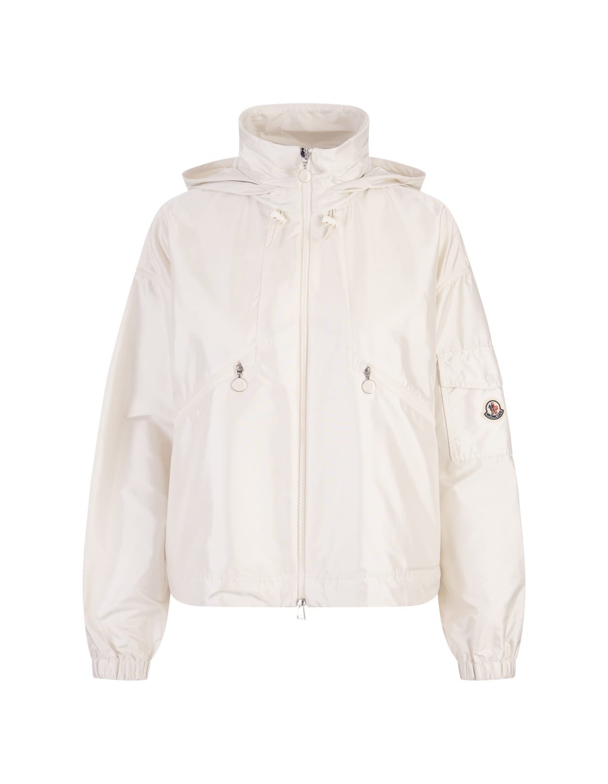 Shop Moncler White Hemar Parka Jacket