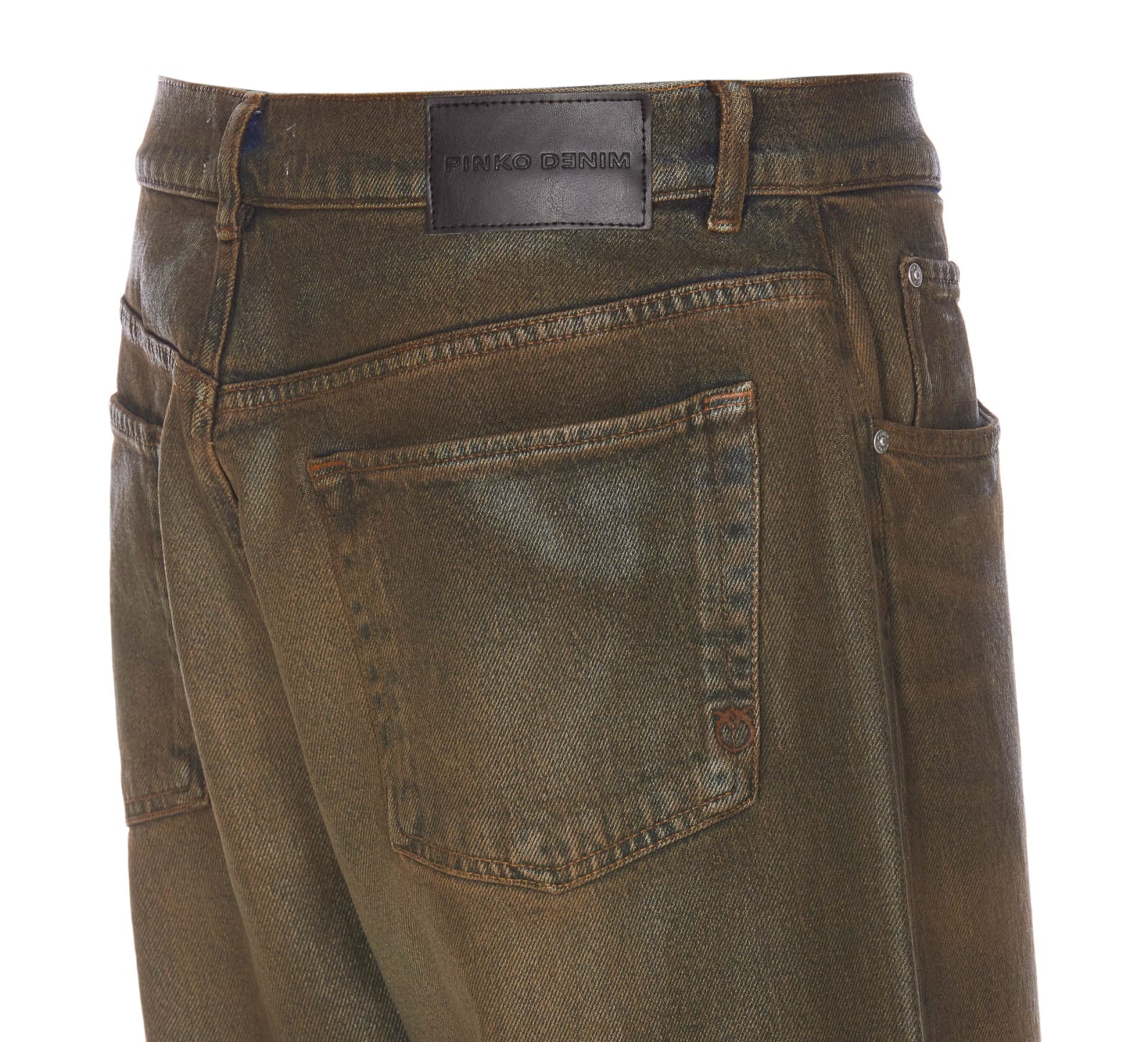 Shop Pinko Wanda Denim Jeans In Brown