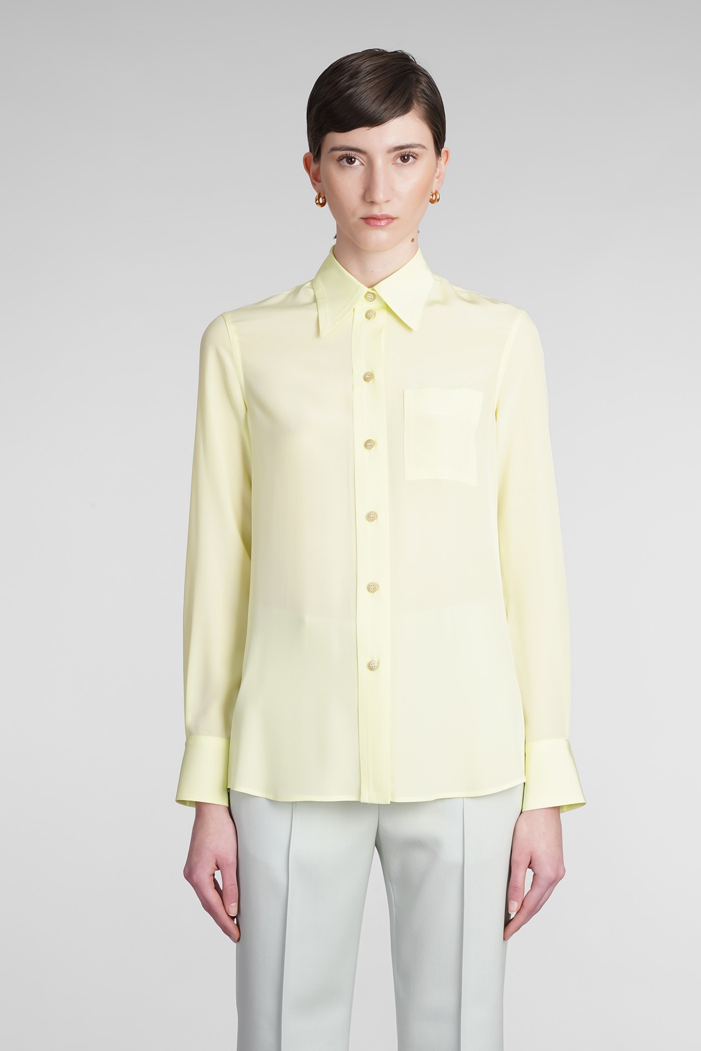 Lanvin Shirt In Yellow Cotton