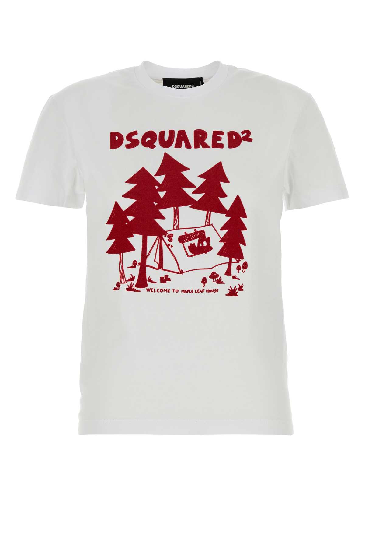 Dsquared2 Perfect Crew Neck Graphic Print T-shirt In White