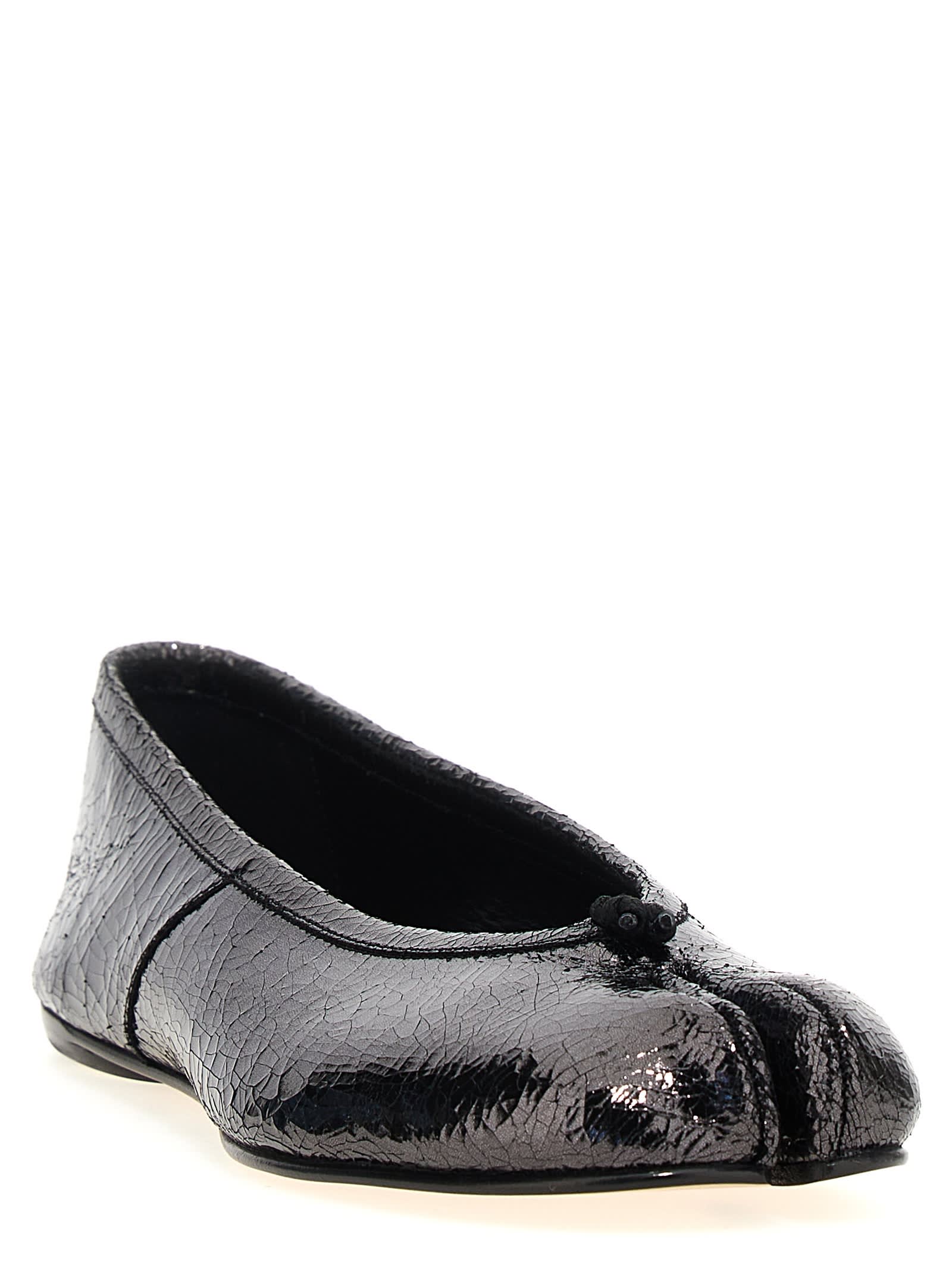 Shop Maison Margiela Tabi Broken Mirror Ballet Flats In Black