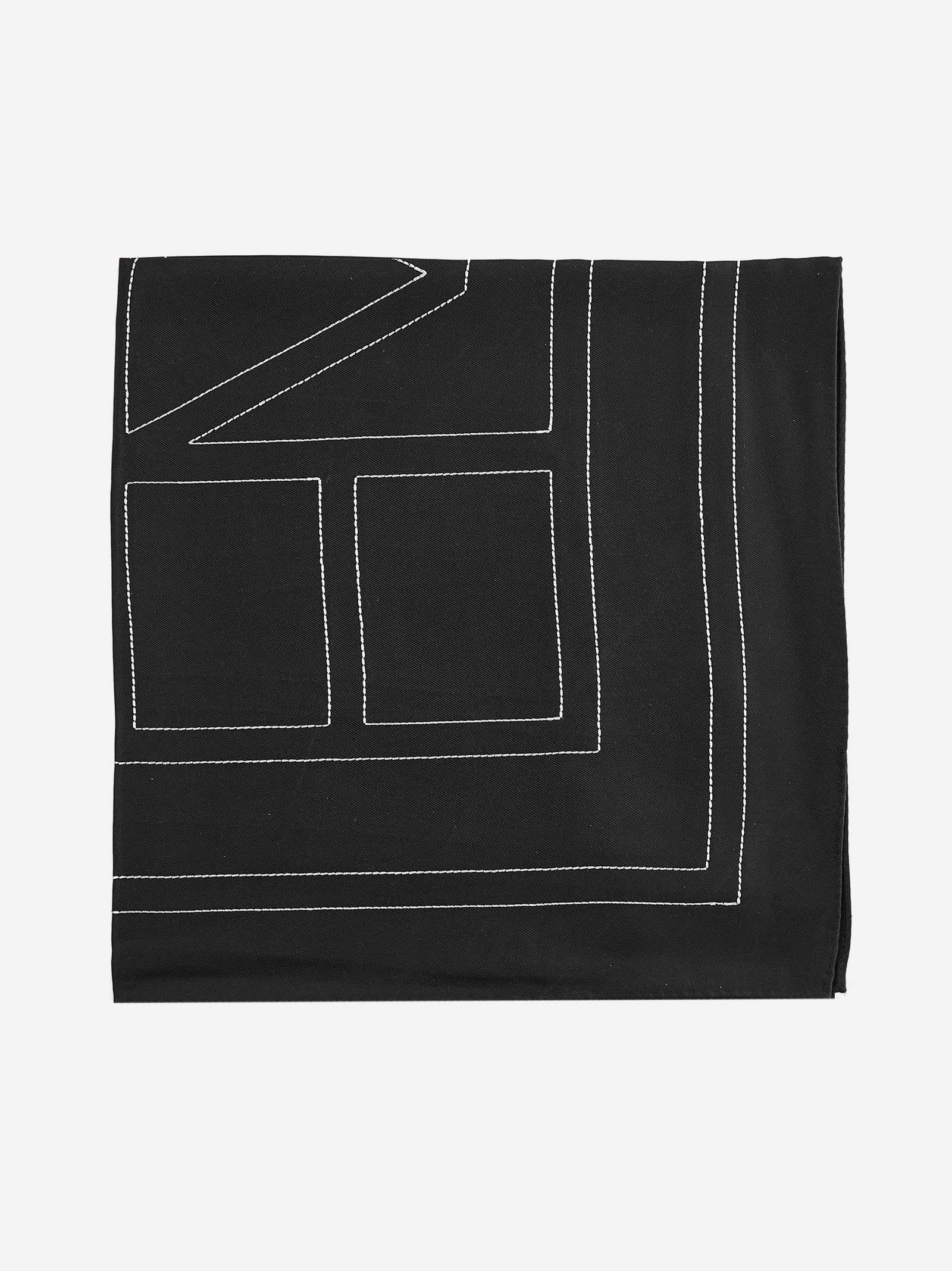 Shop Totême Logo Silk Scarf In Black