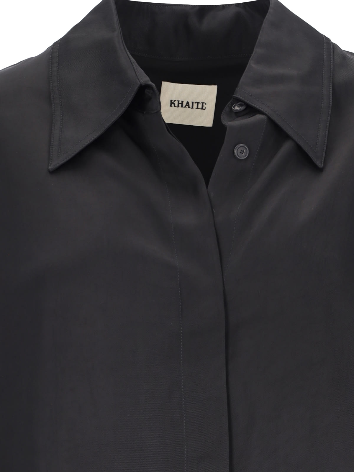 Shop Khaite The Bam Top Pleated Shirt In Black