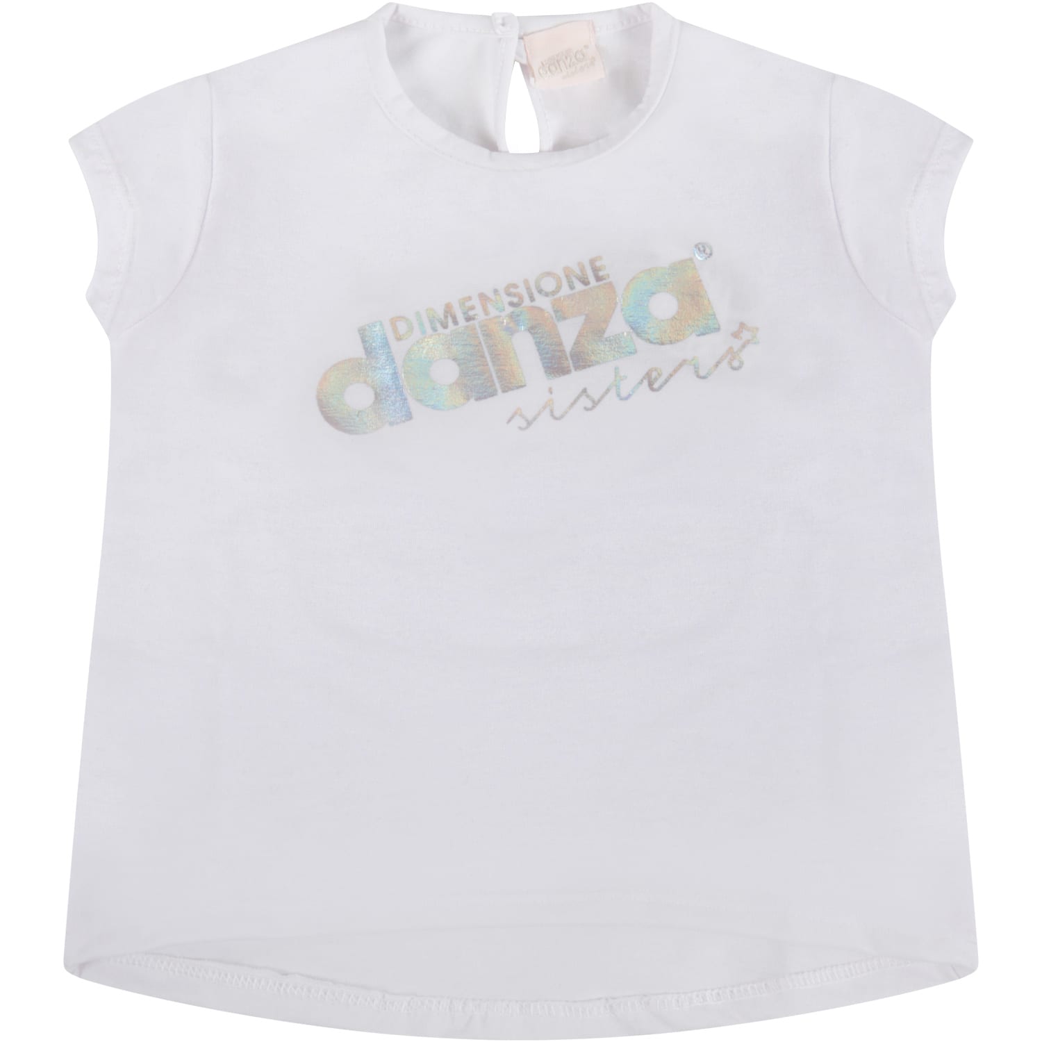 Dimensione Danza White T-shirt For Baby Girl With Logo