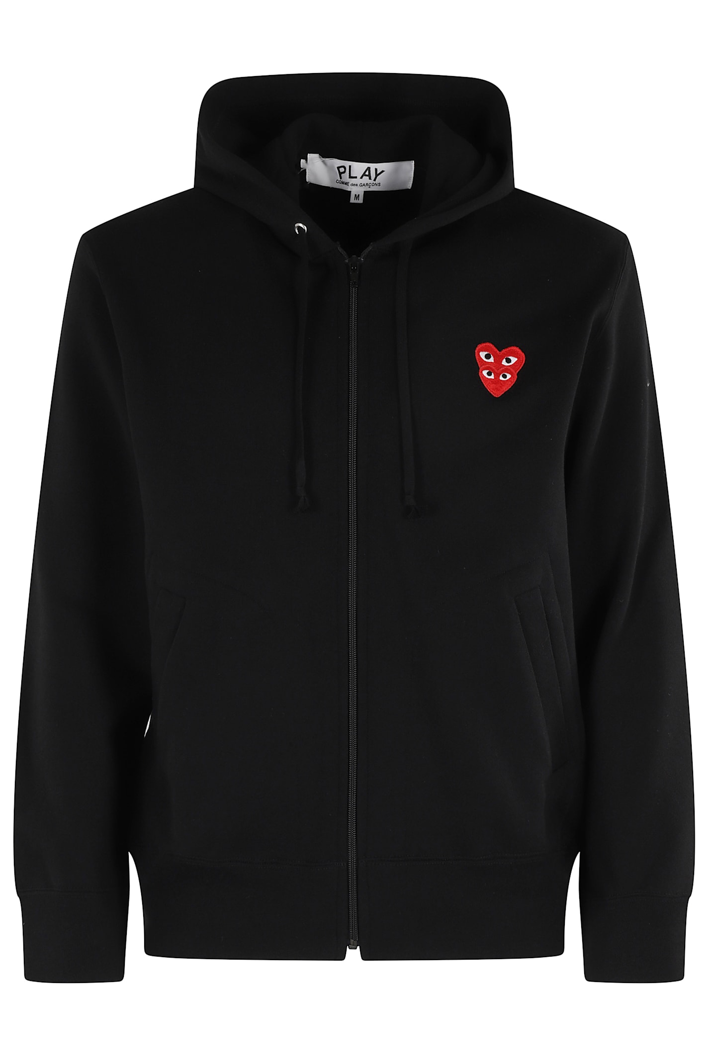 Comme Des Garçons Play Sweatshirt Double Red Emblem In Black