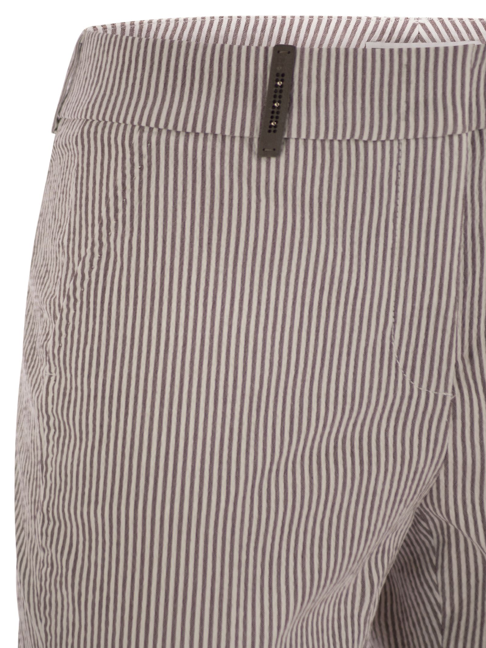 Shop Peserico Seersucker Cotton Cigarette Trousers