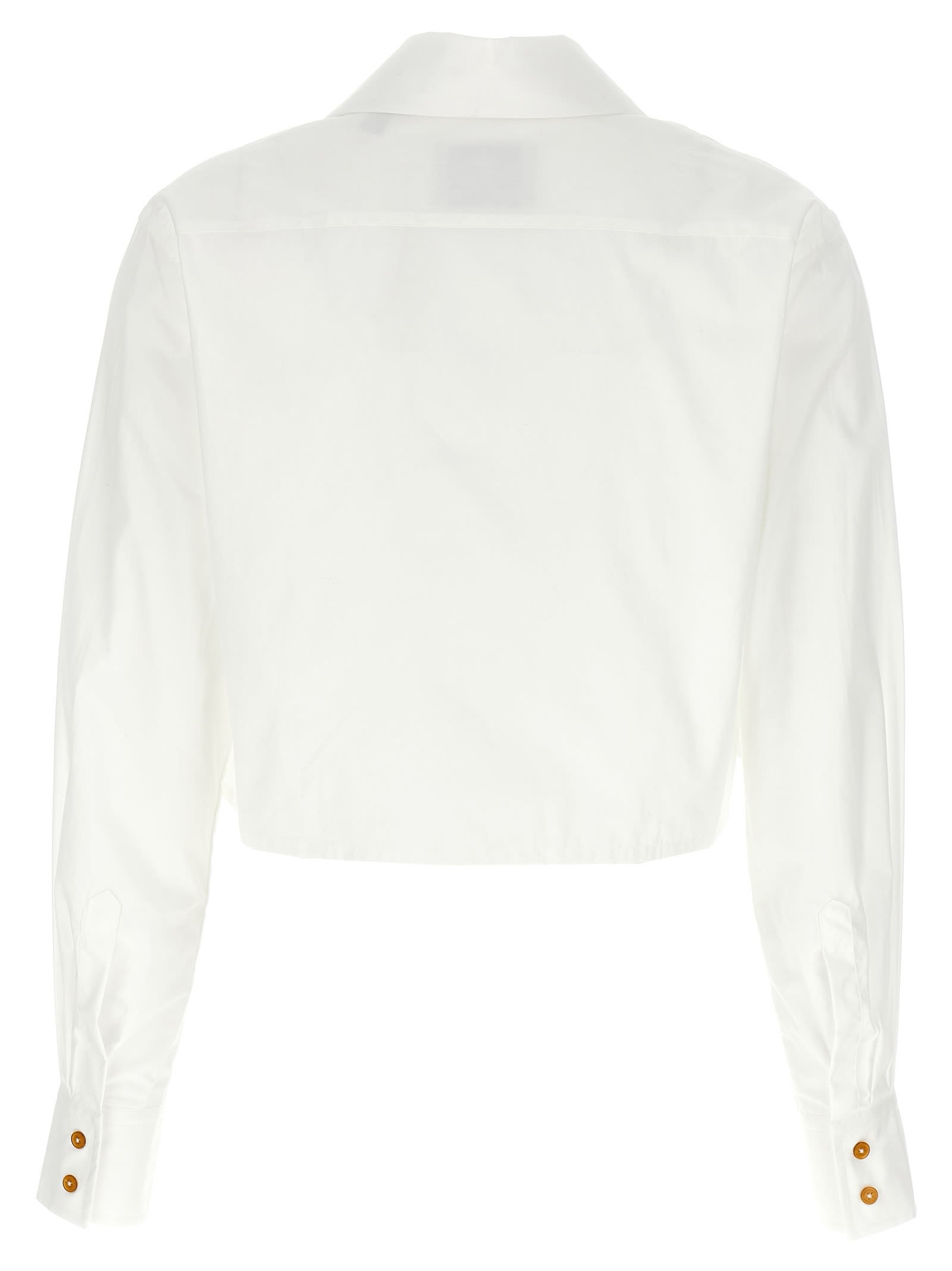 Shop Vivienne Westwood Cut Off Heart Cropped Shirt In White