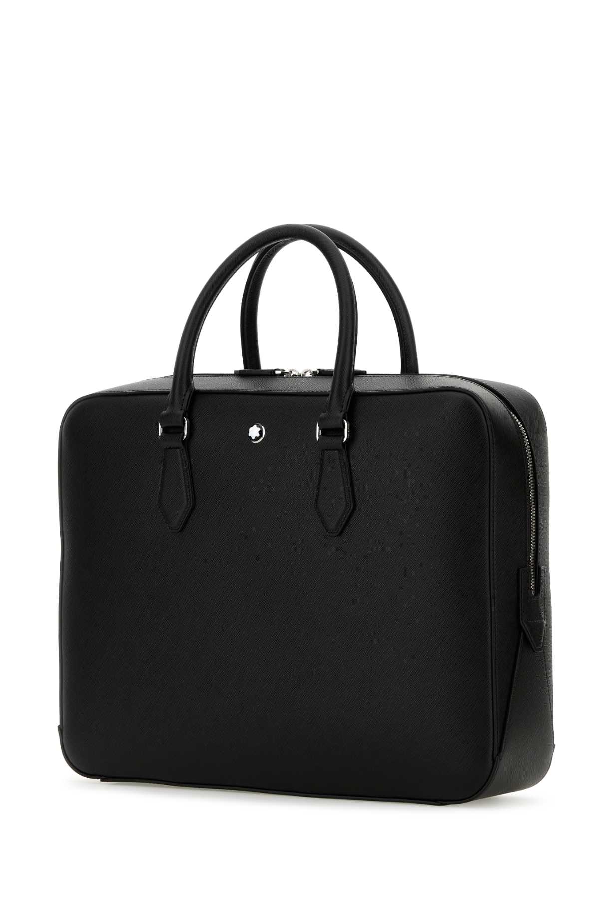 Shop Montblanc Black Leather Sartioral Briefcase In 000