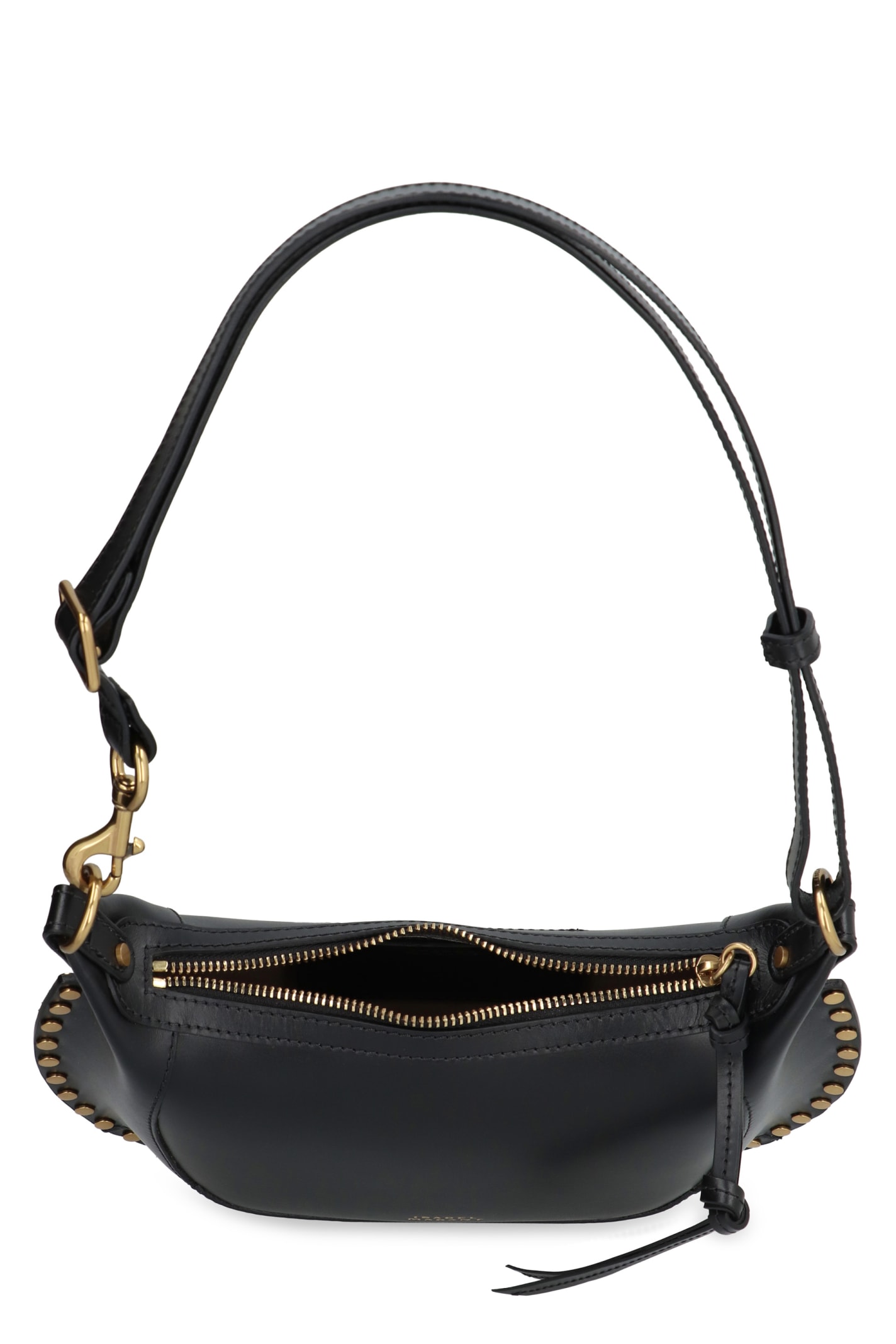 Isabel Marant Oskan Moon Leather Shoulder Bag In Black