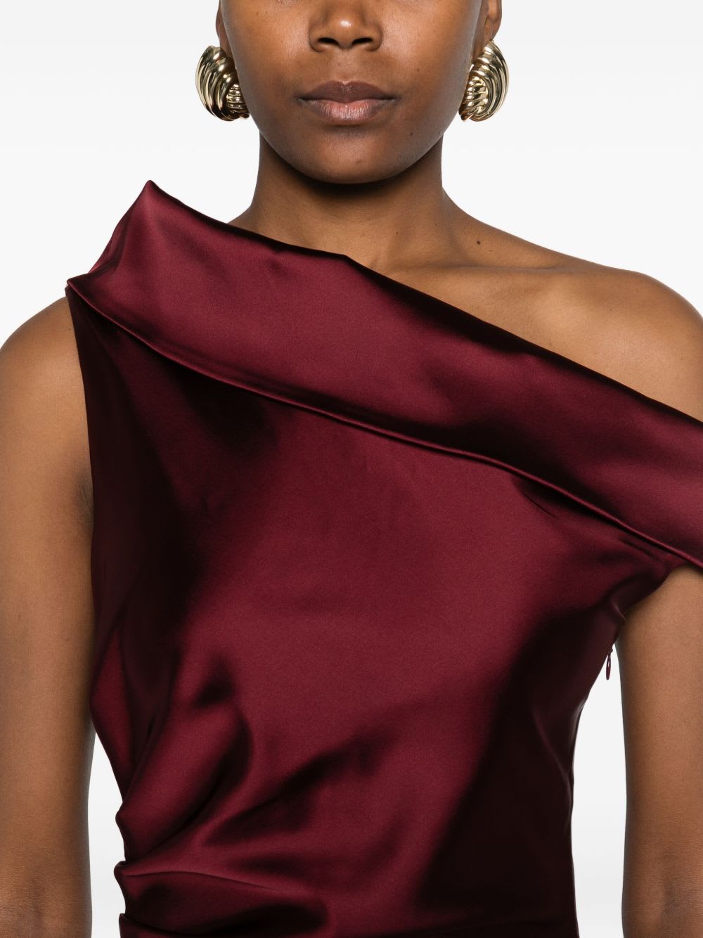 Max Mara Satin Dress In Red