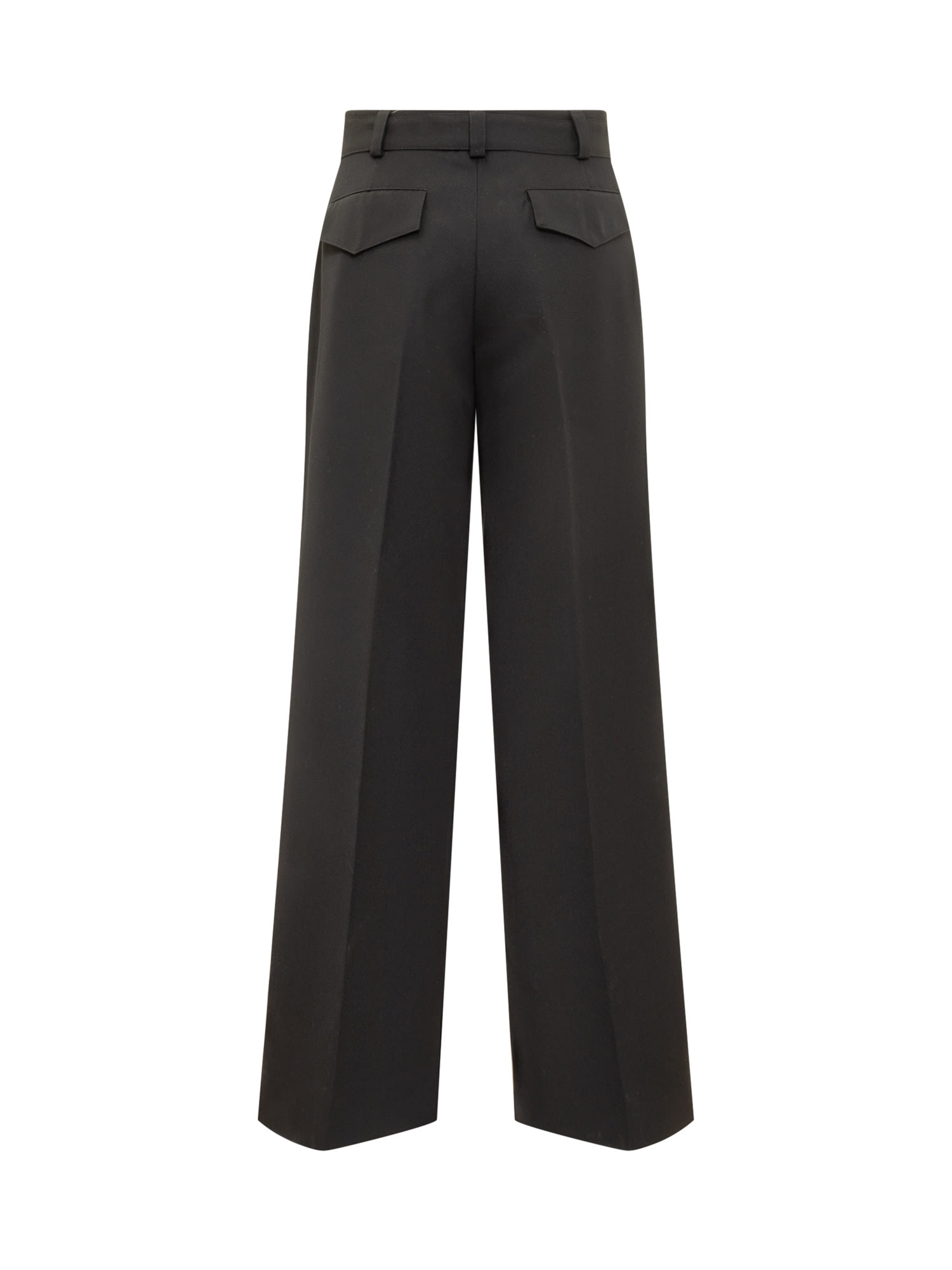 Shop Jil Sander Sharp Wool Gabardine Pants In Nero