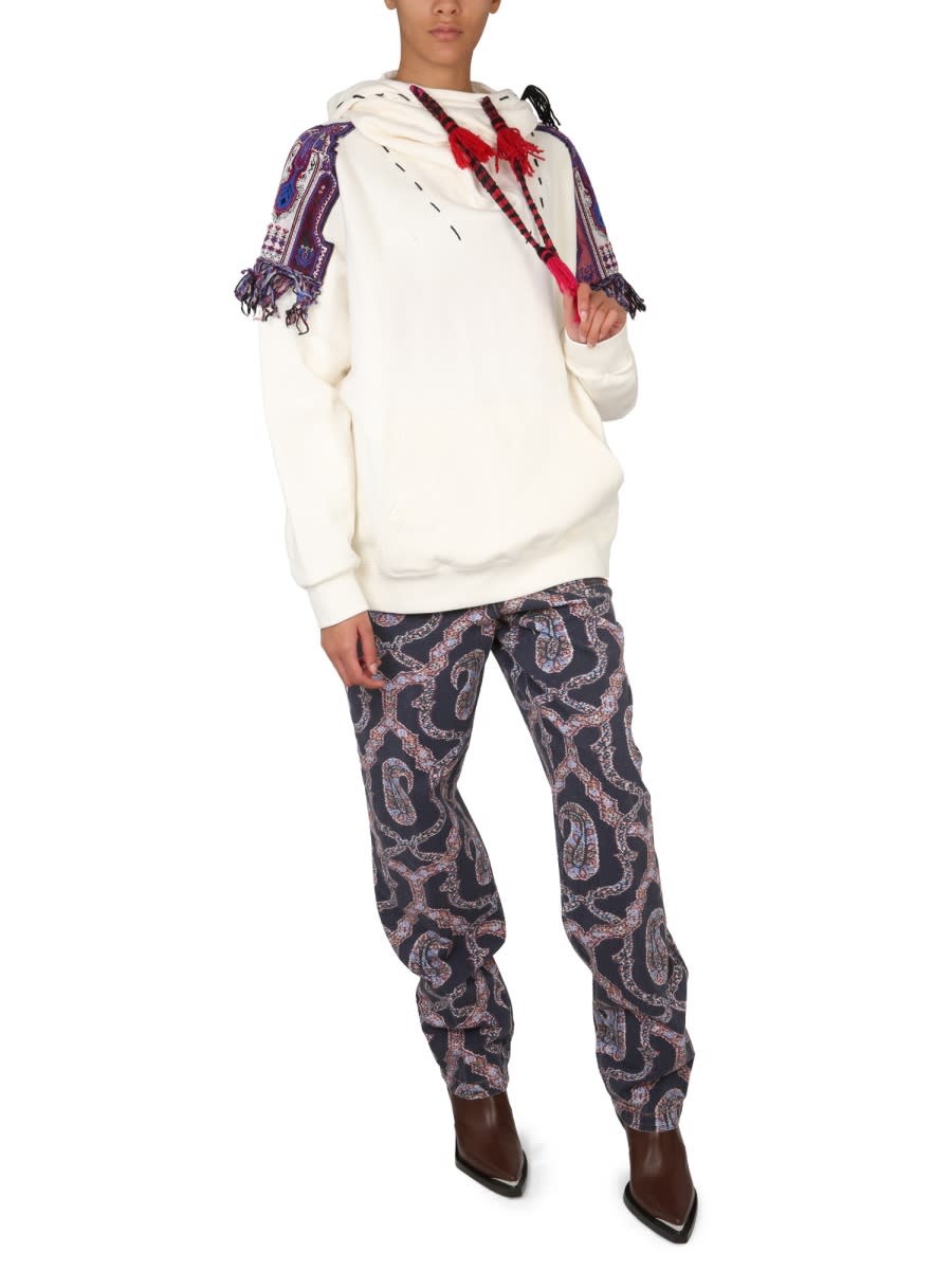 Shop Etro Paisley Denim Pants In Multicolour