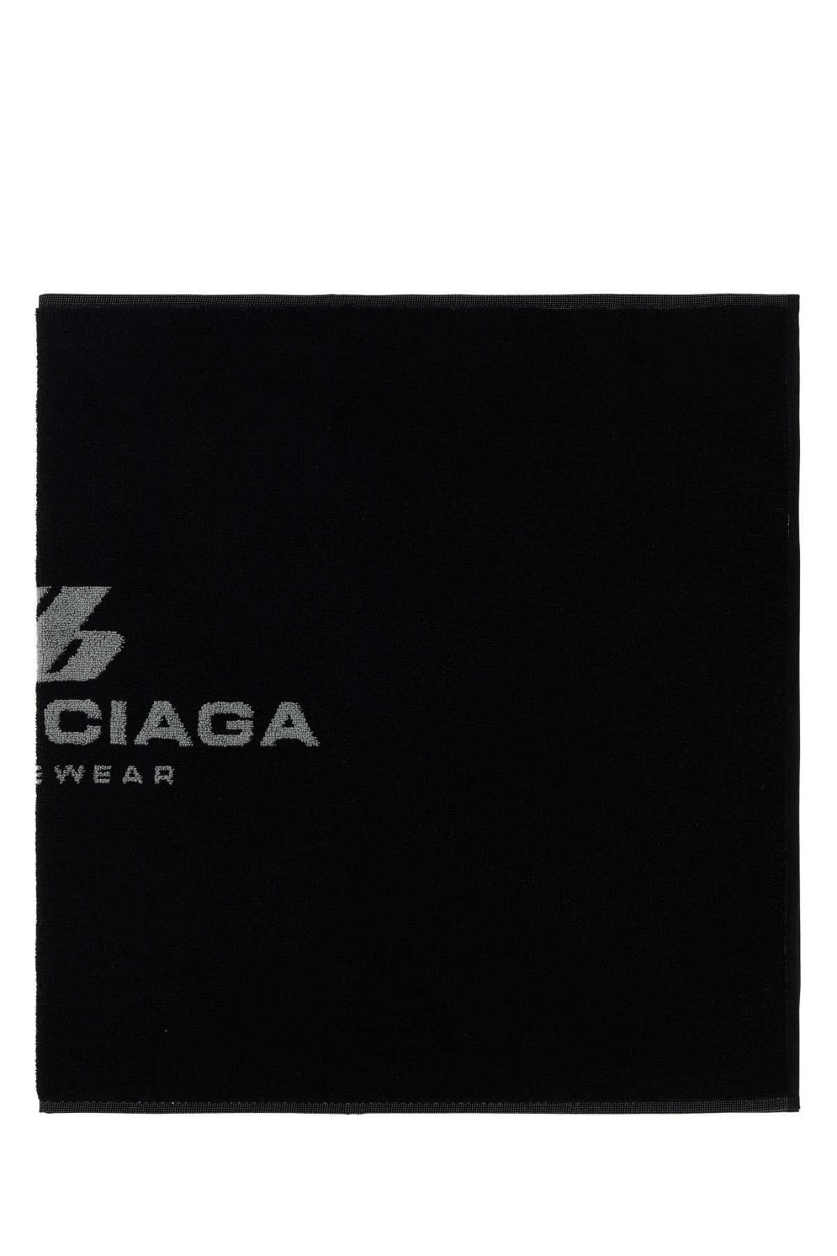 Balenciaga Black Terry Fabric Towel