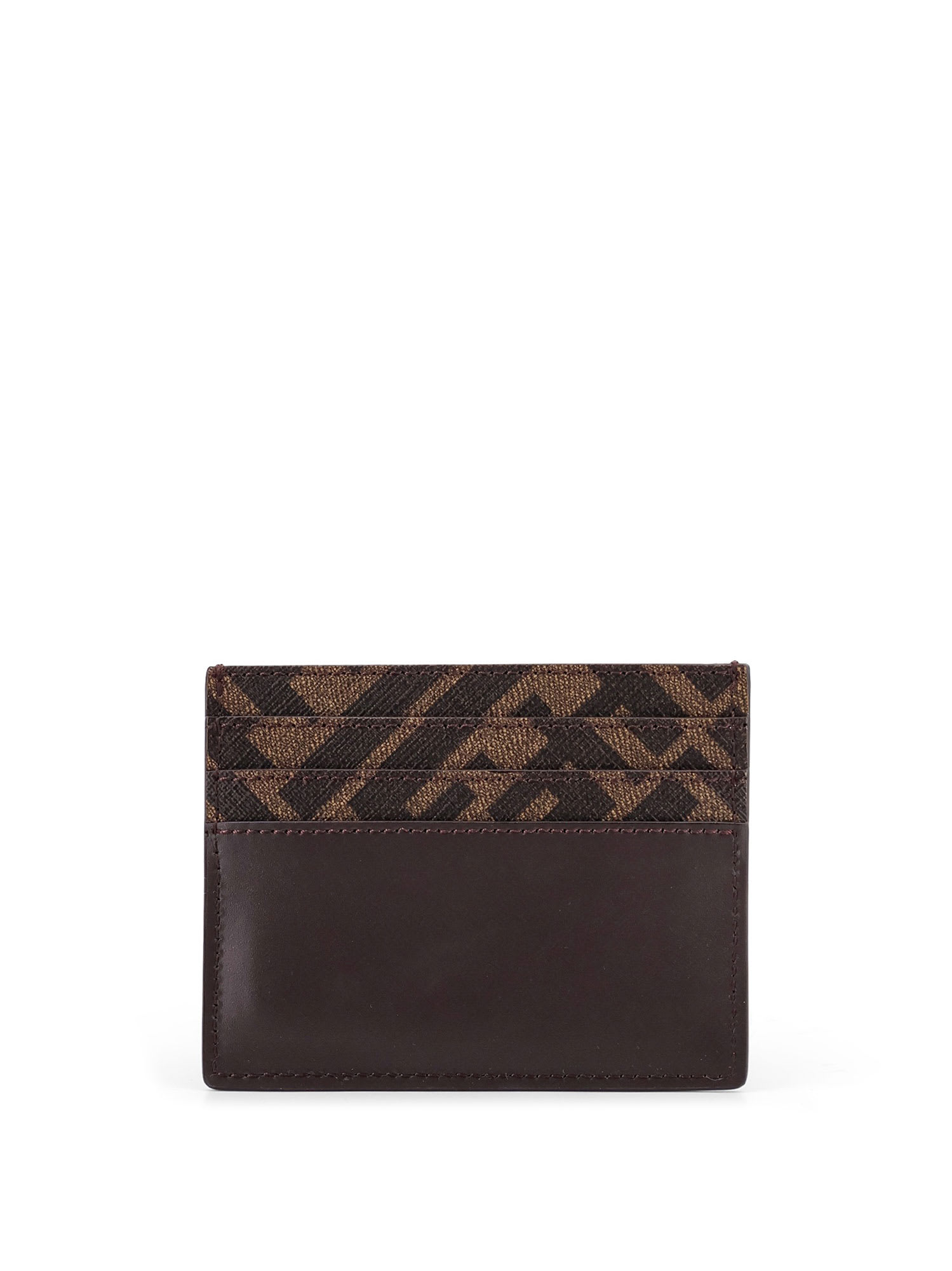 Shop Fendi Card Holder In Brown