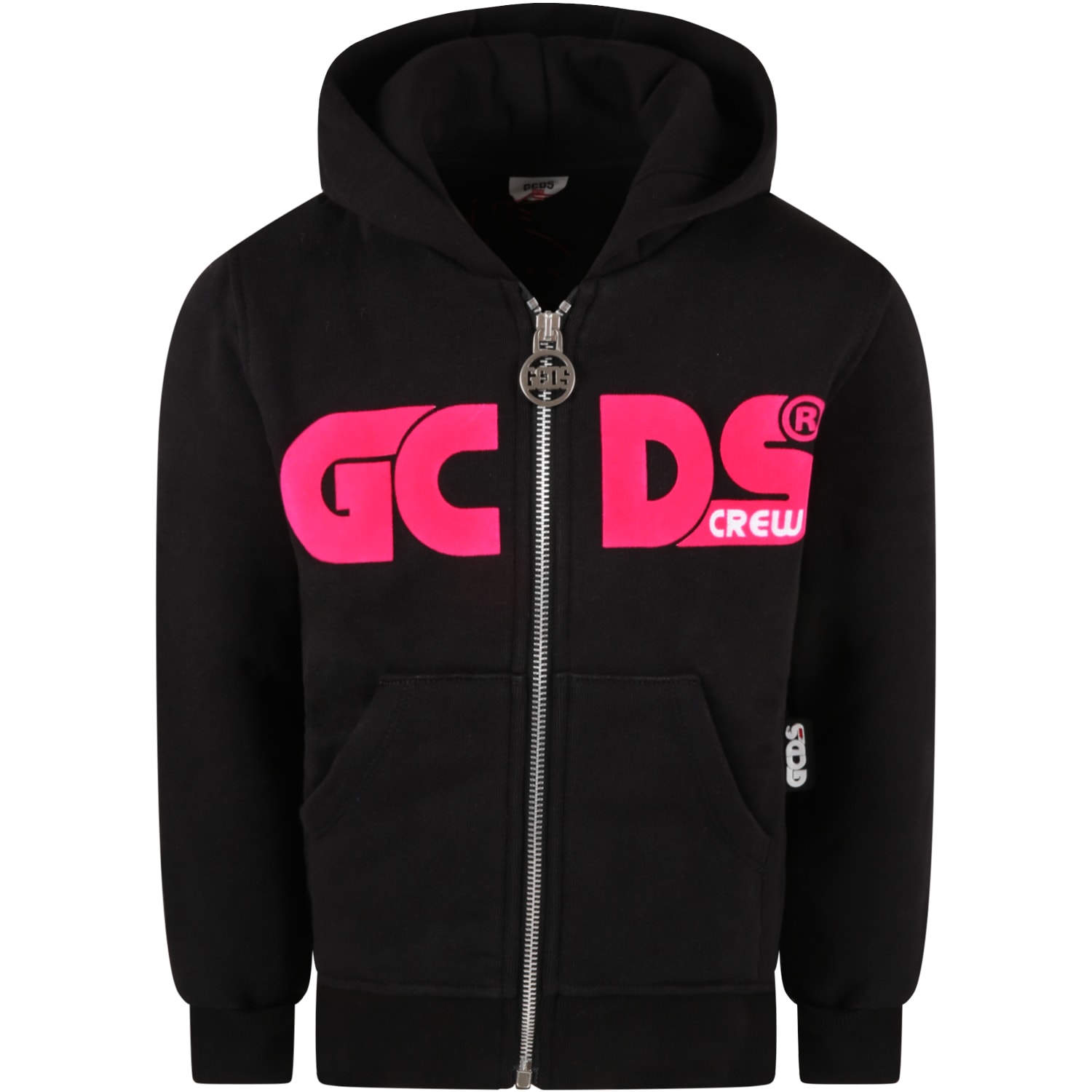 GCDS Mini Black Sweatshirt For Girl With Logo
