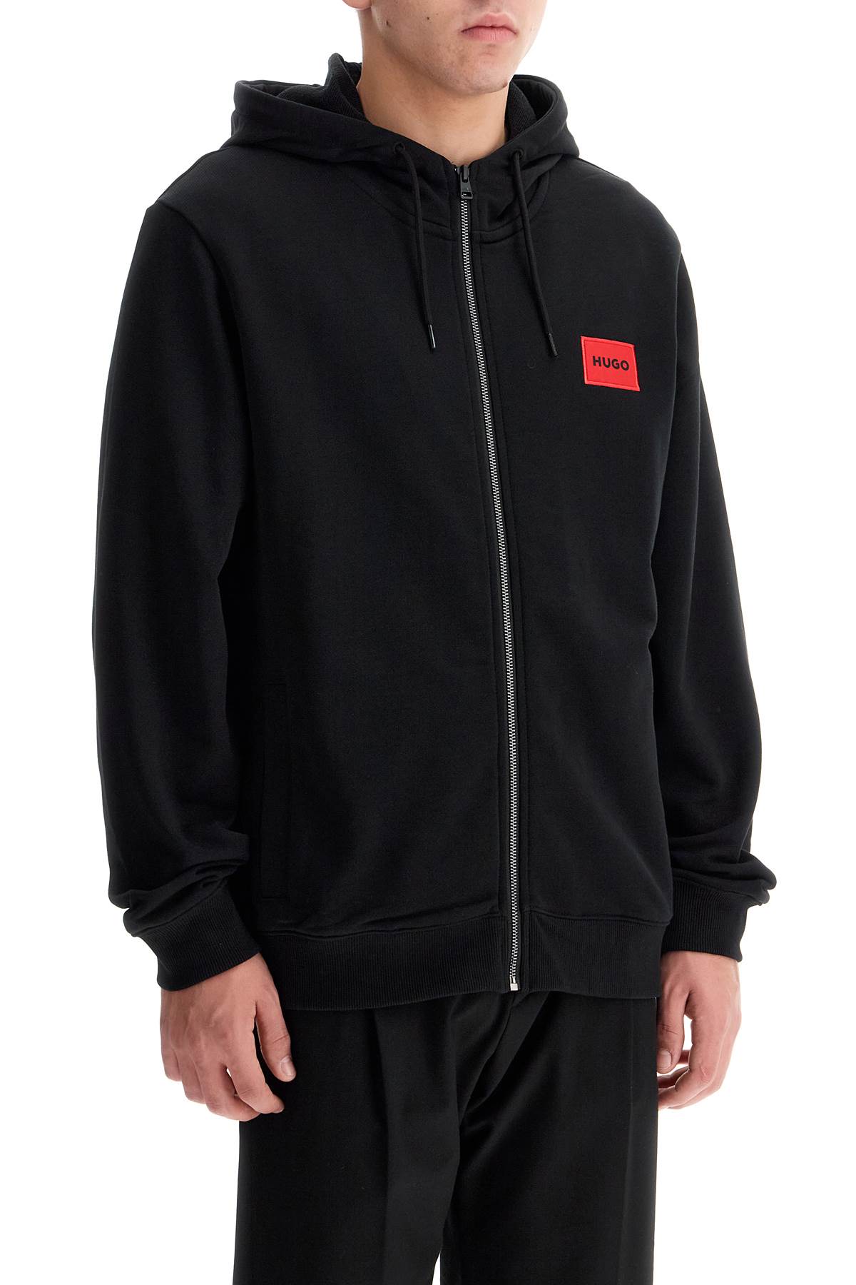 Shop Hugo Boss Hooded Sweatshirt With Zipper In Black (black)