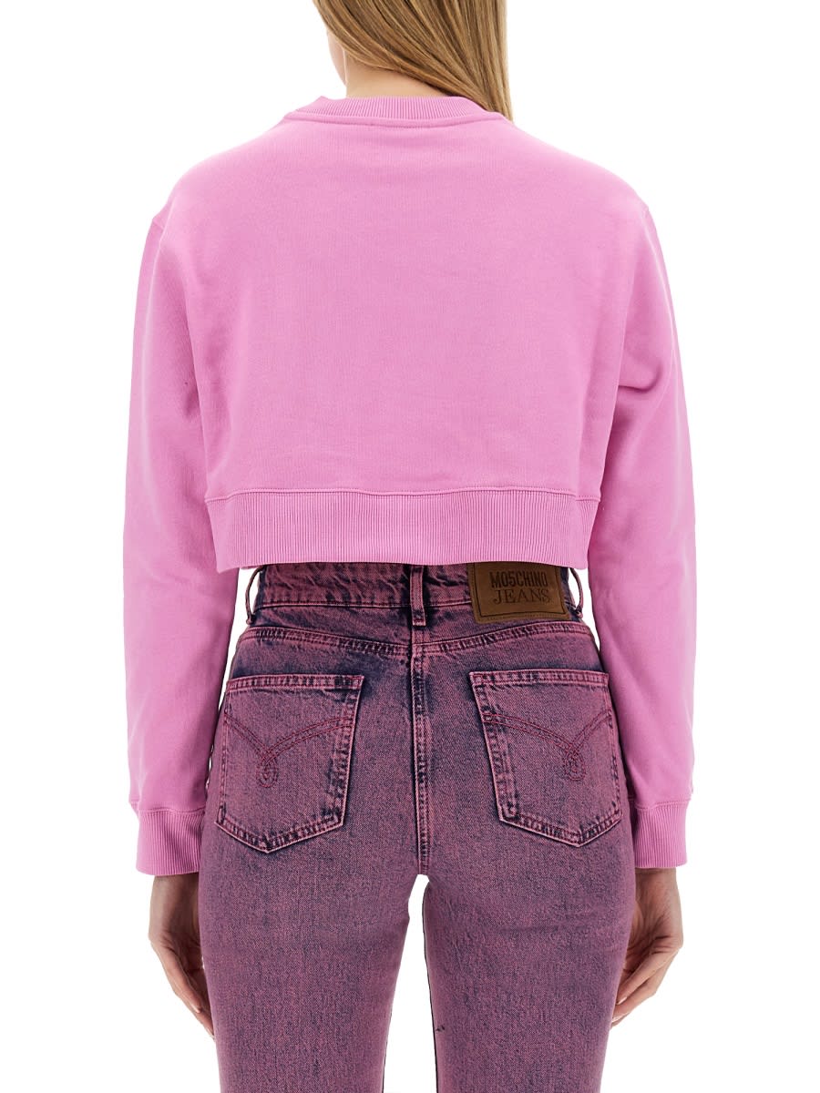 Shop M05ch1n0 Jeans Sweatshirt With Logo In Pink
