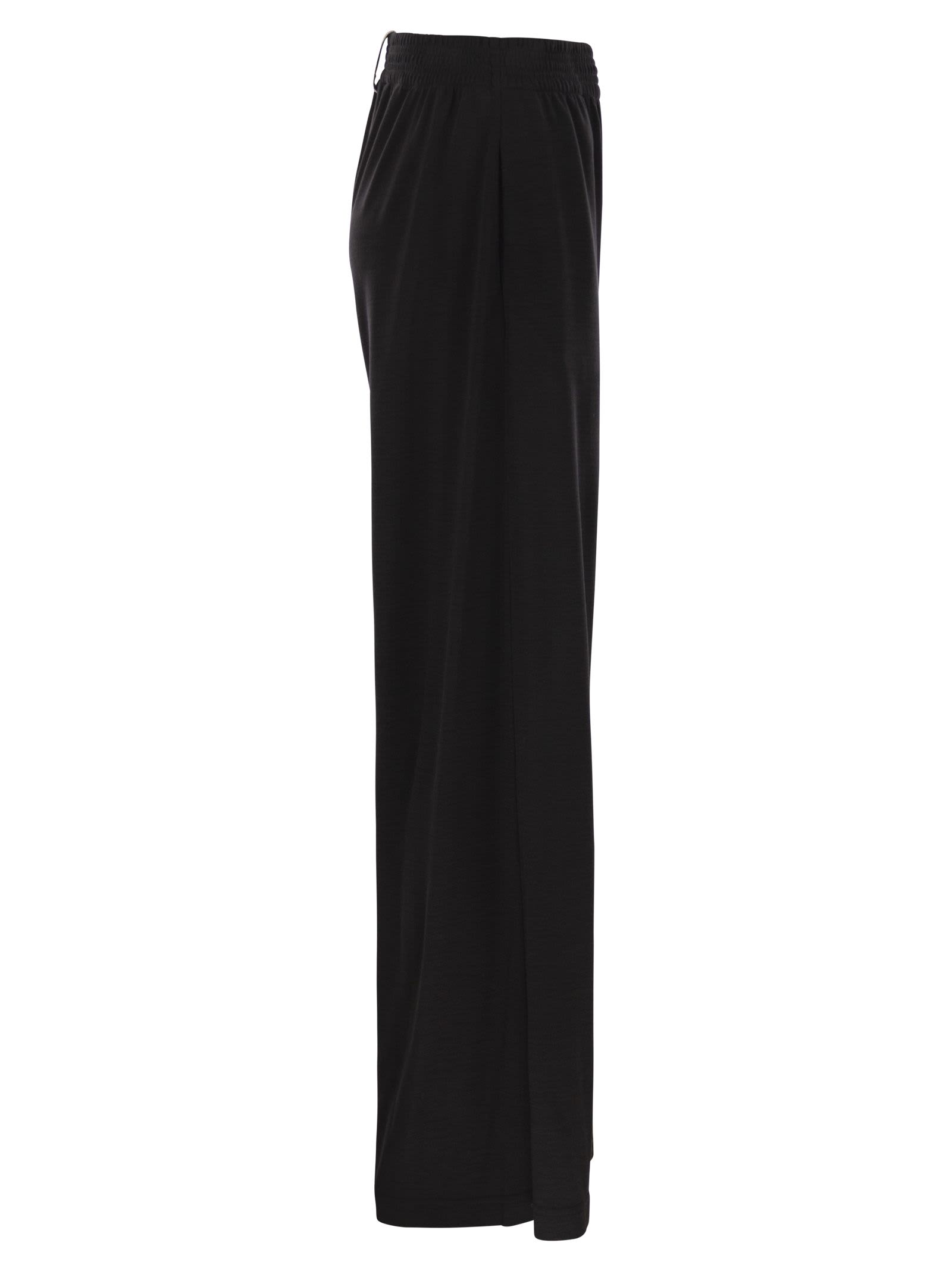 Fabiana Filippi Wide Trousers In Viscose And Wool In Black