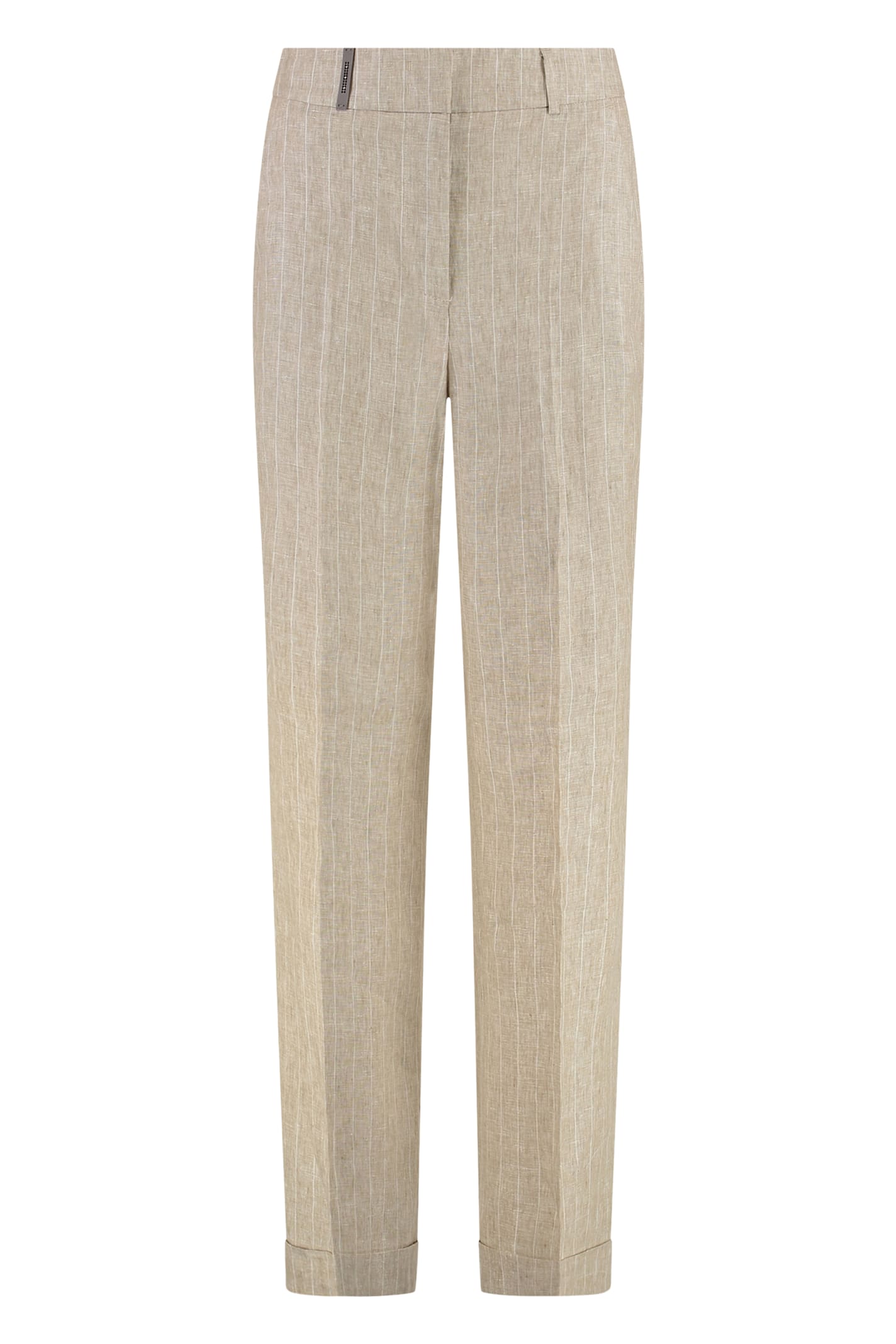 Peserico Linen Trousers In Beige