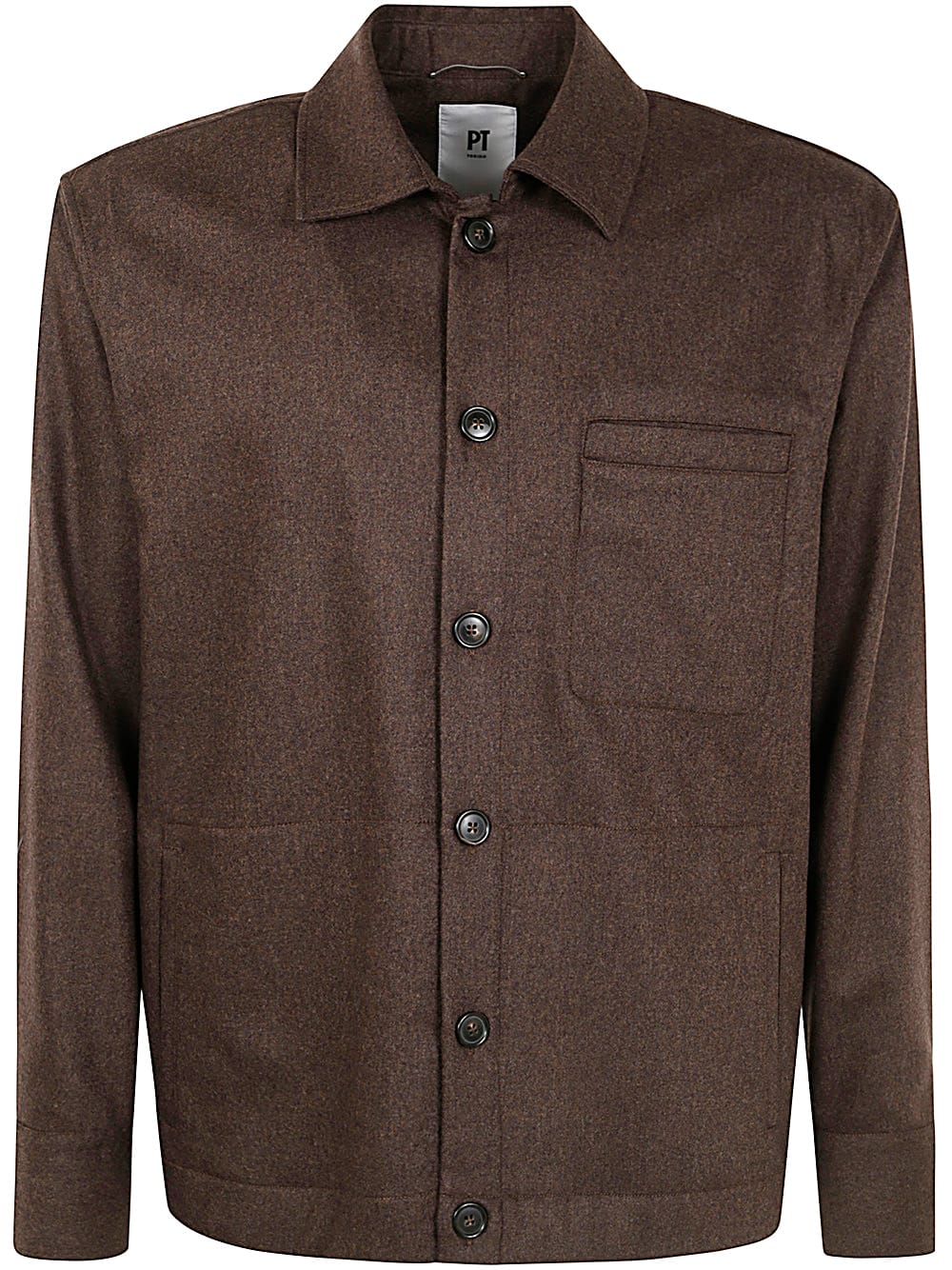 Shop Pt Torino Man Jacket Relaxed Fit In Dark Brown