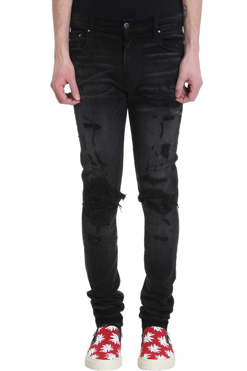 amiri black ripped jeans