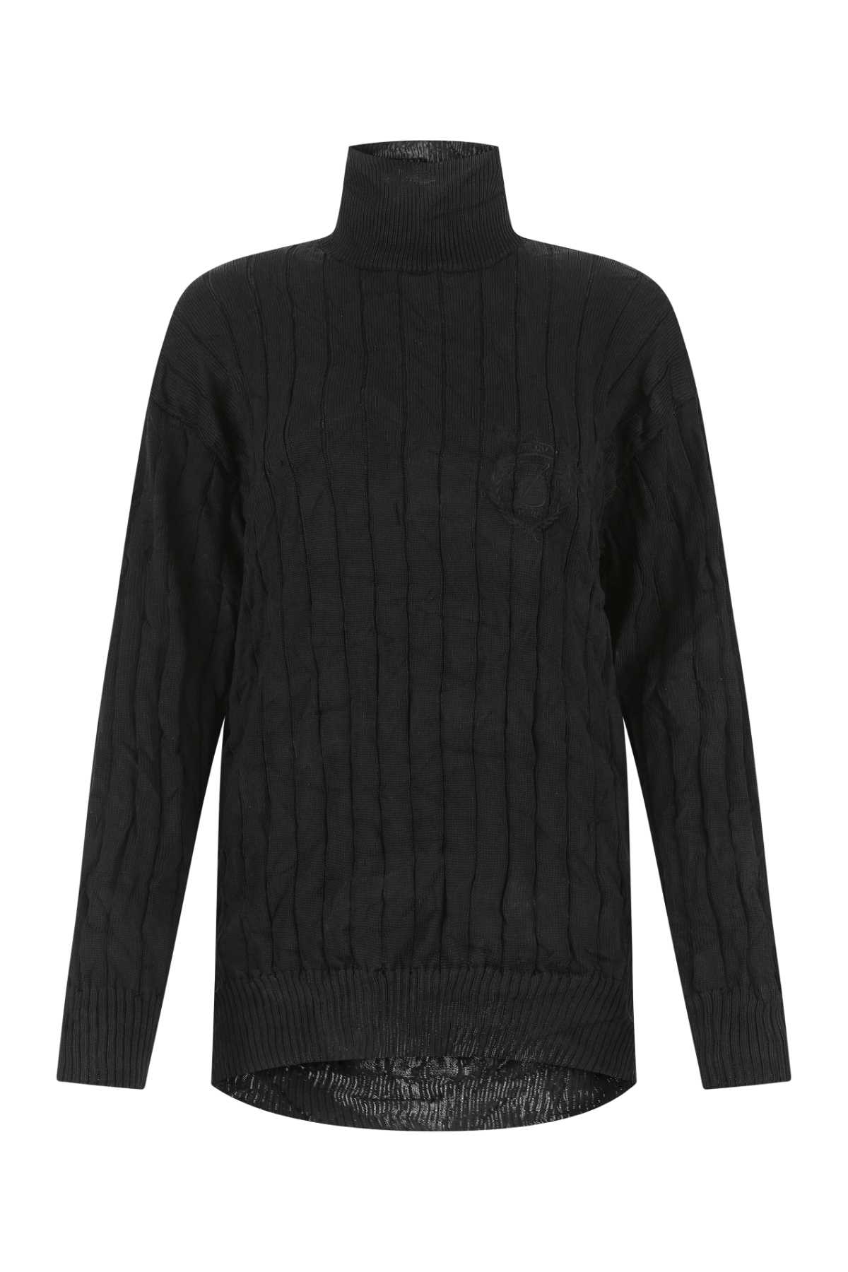 Black Silk Blend Oversize Sweater