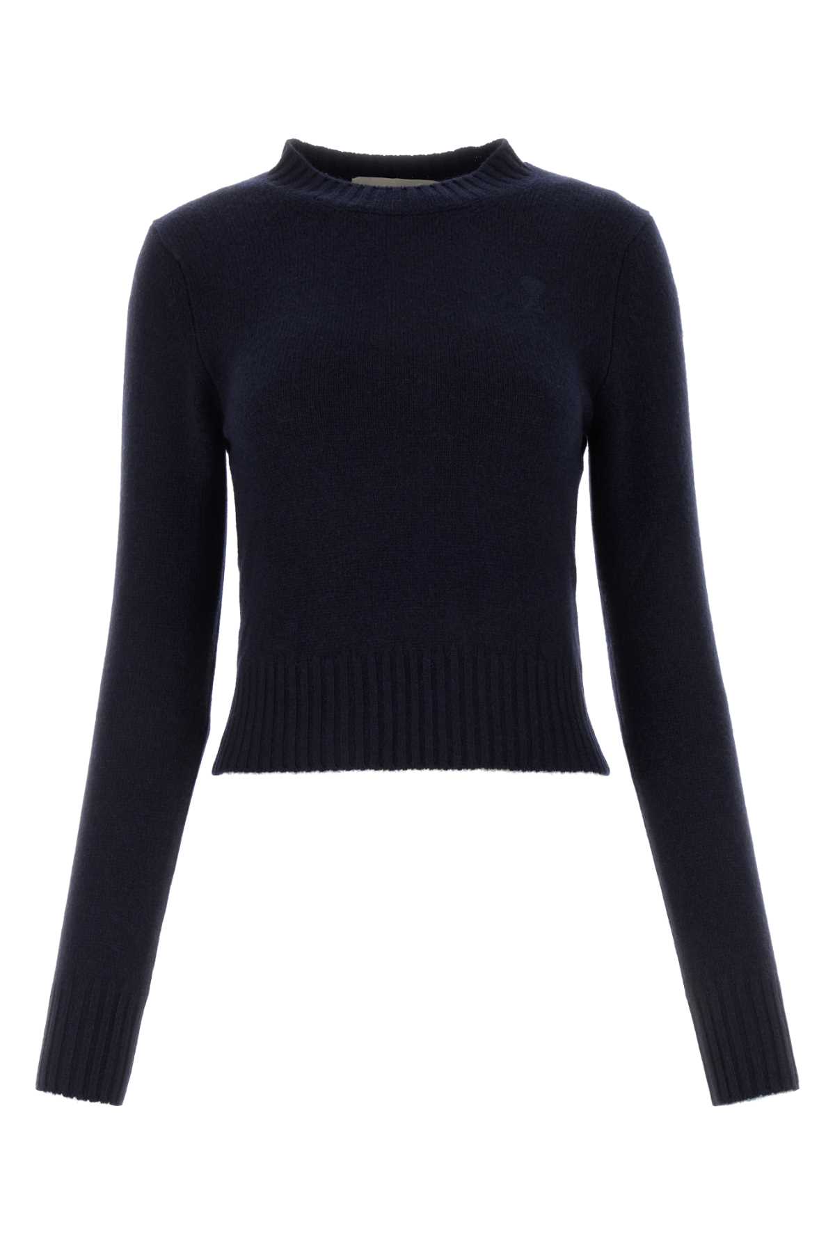 Shop Ami Alexandre Mattiussi Midnight Blue Cashmere Blend Sweater In Navyblue