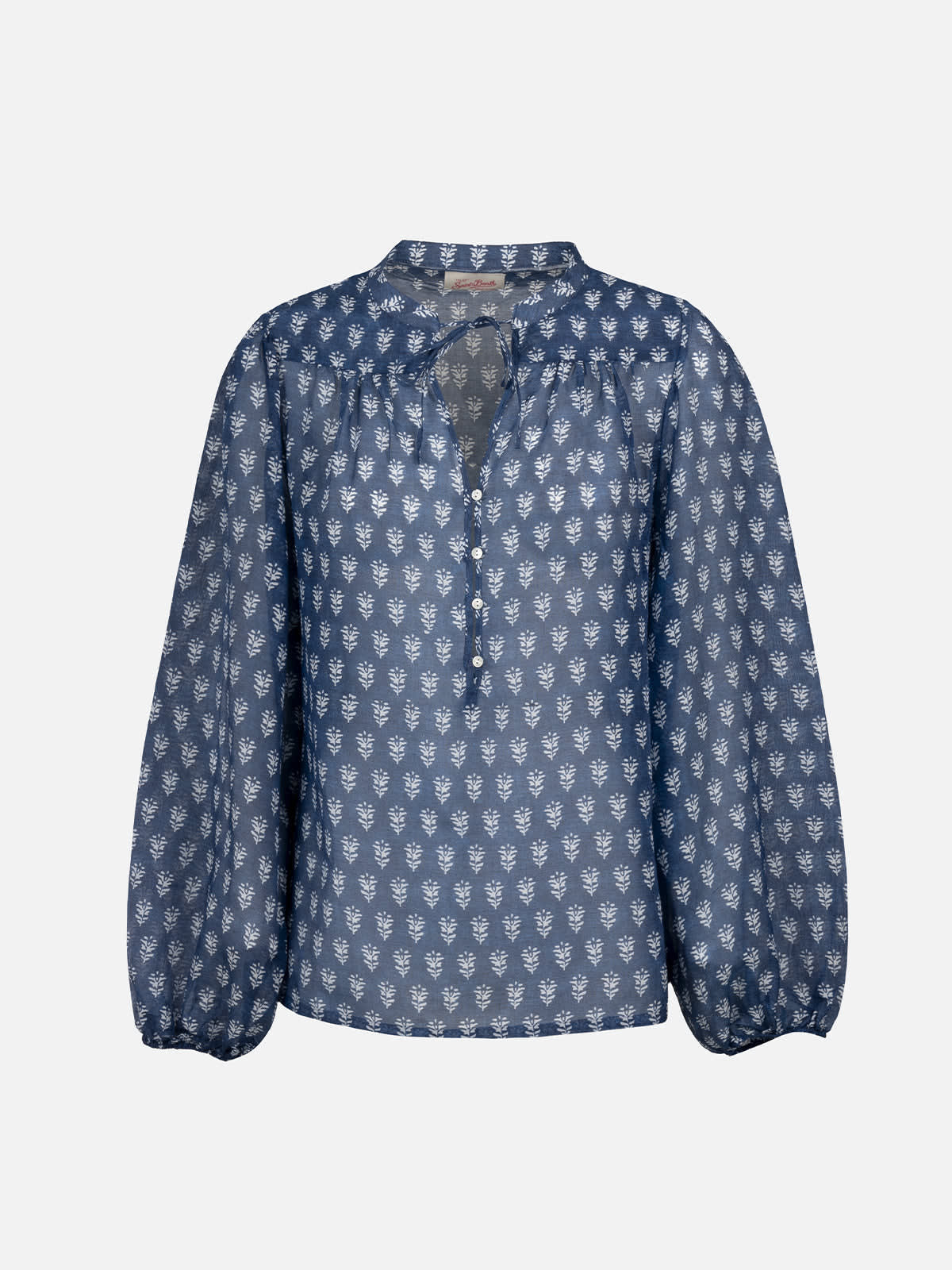 Mc2 Saint Barth Harper Graphic-print Blouse In Blue