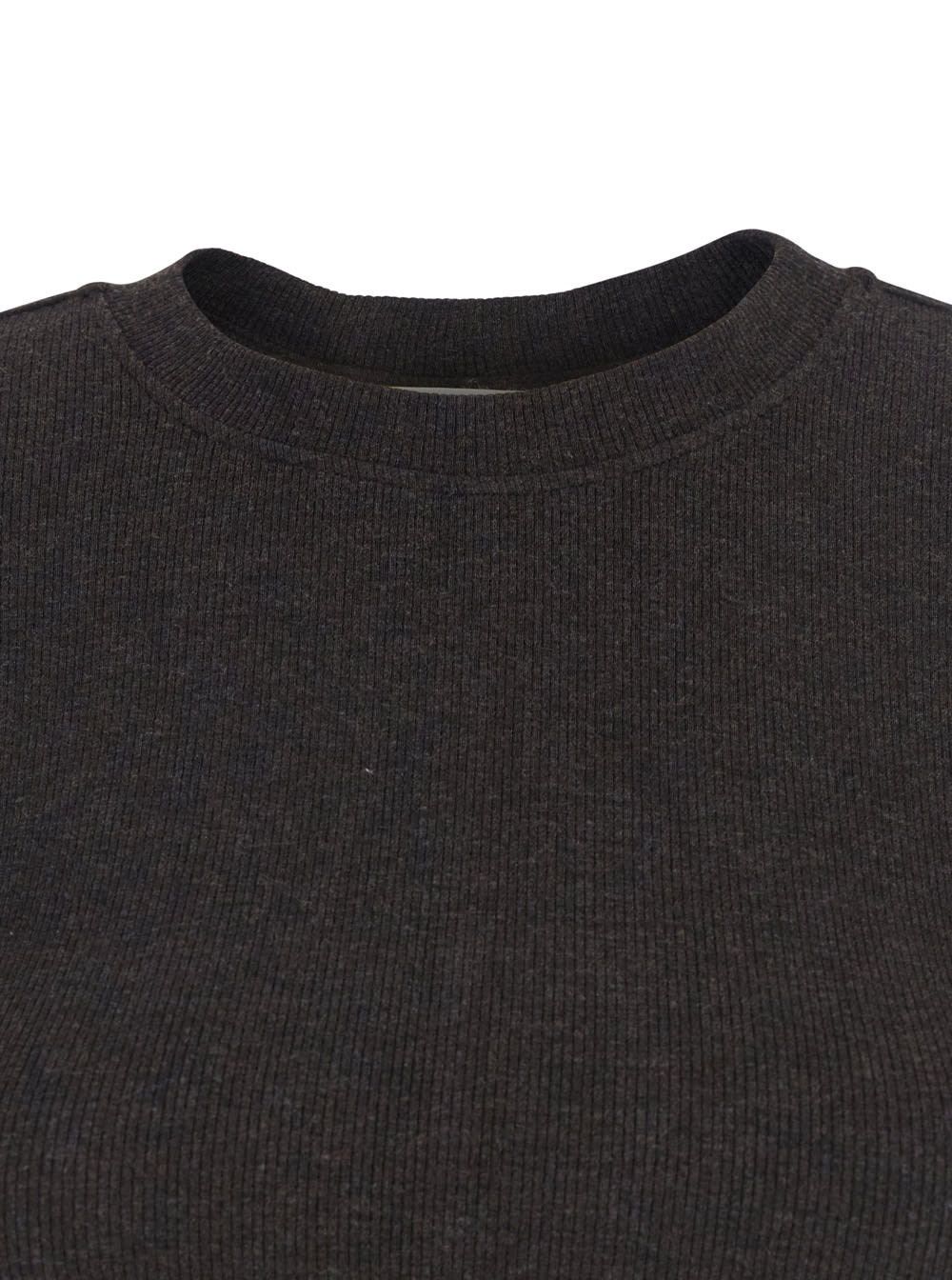 Frame Ribbed Short-sleeve T-shirt In Gray