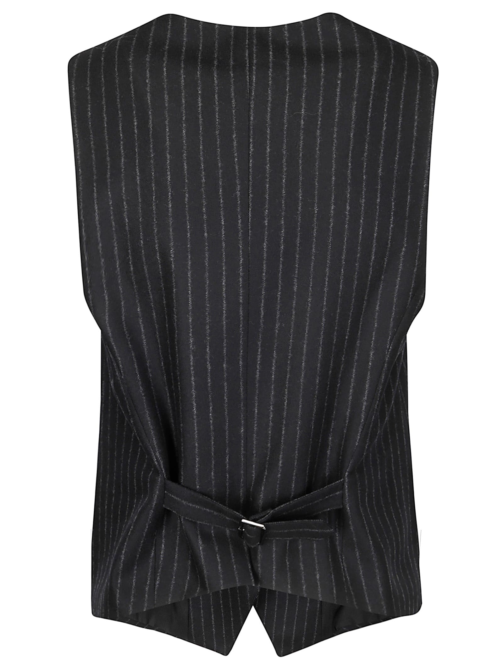 Shop Alberto Biani Pinstriped Waistcoat In Black