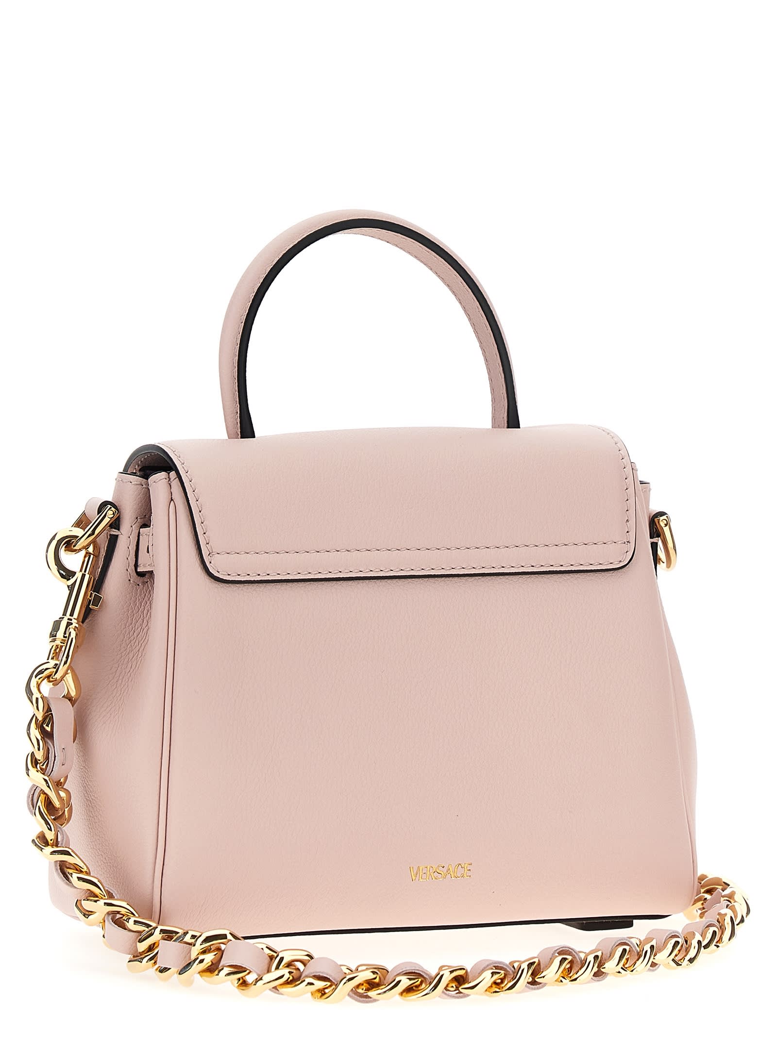 Shop Versace La Medusa Small Handbag In Dusty Rose