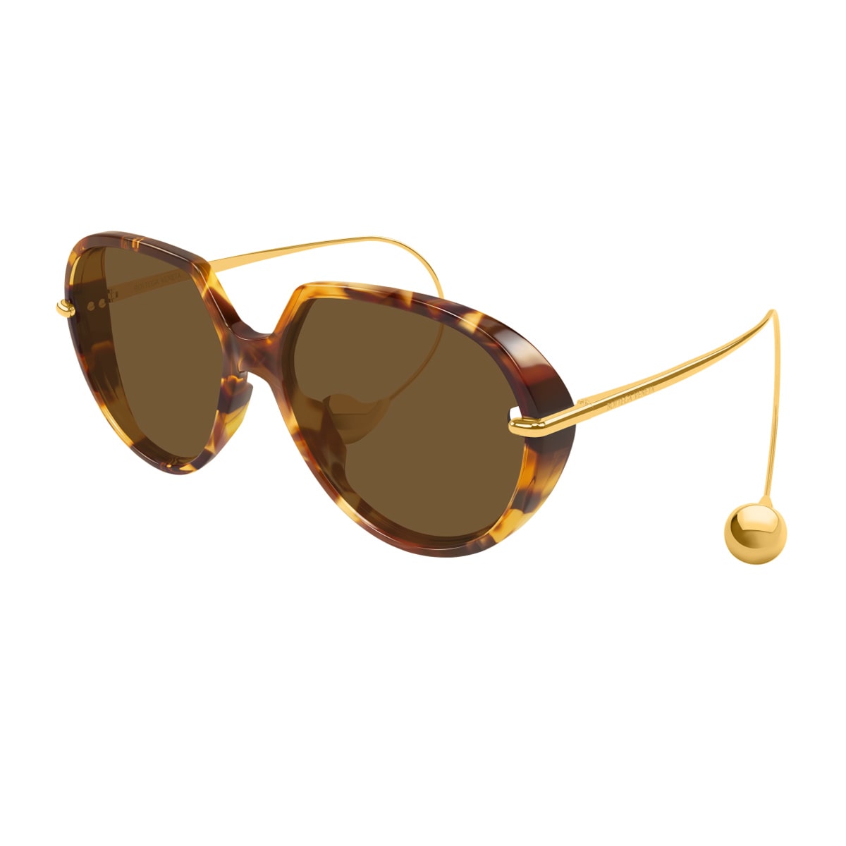 Bottega Veneta Bv1436s Linea Unapologetic 002 Havana Gold Brown Sunglasses In Multi