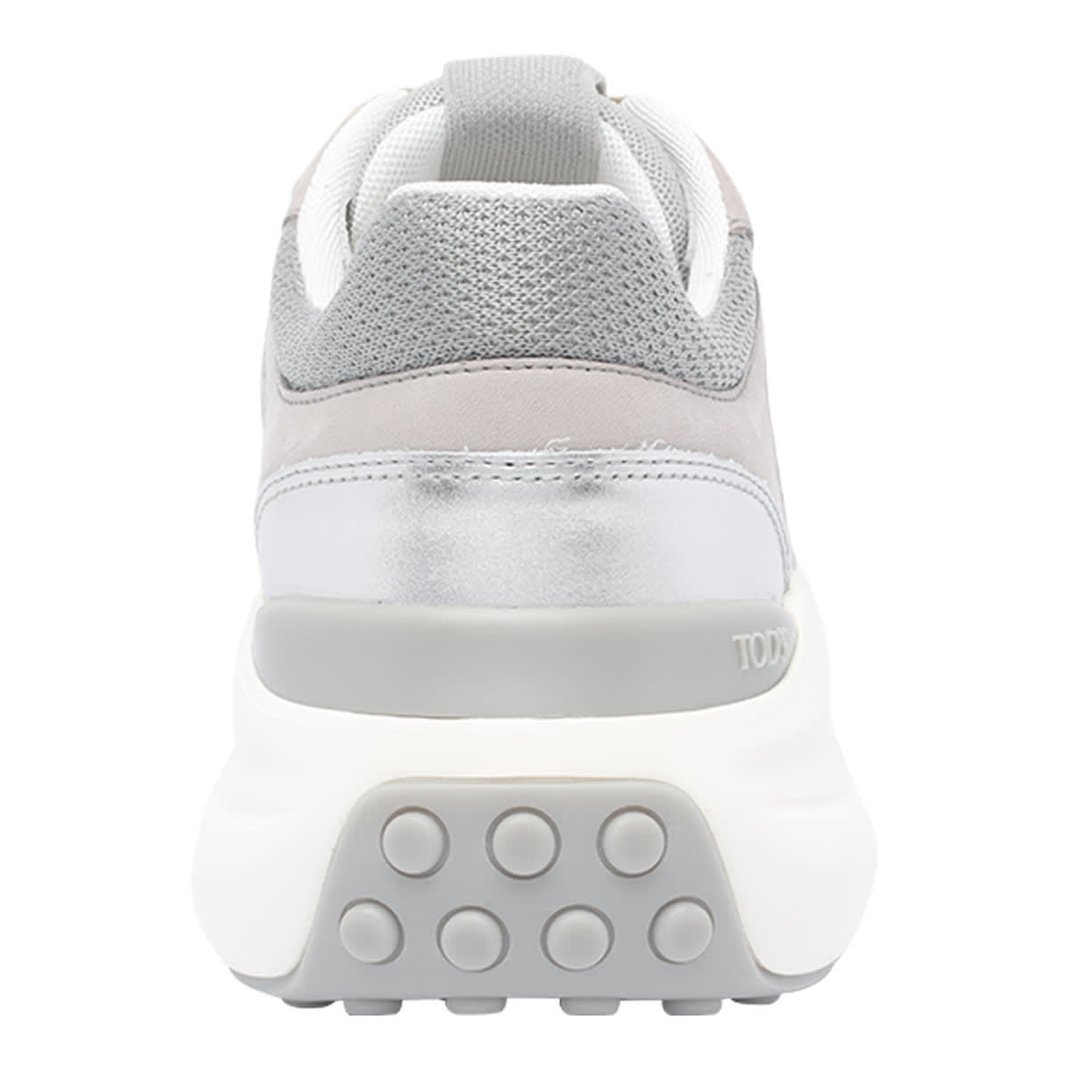 Tod's Sneakers In Fabric And Metallic Leather In Gray