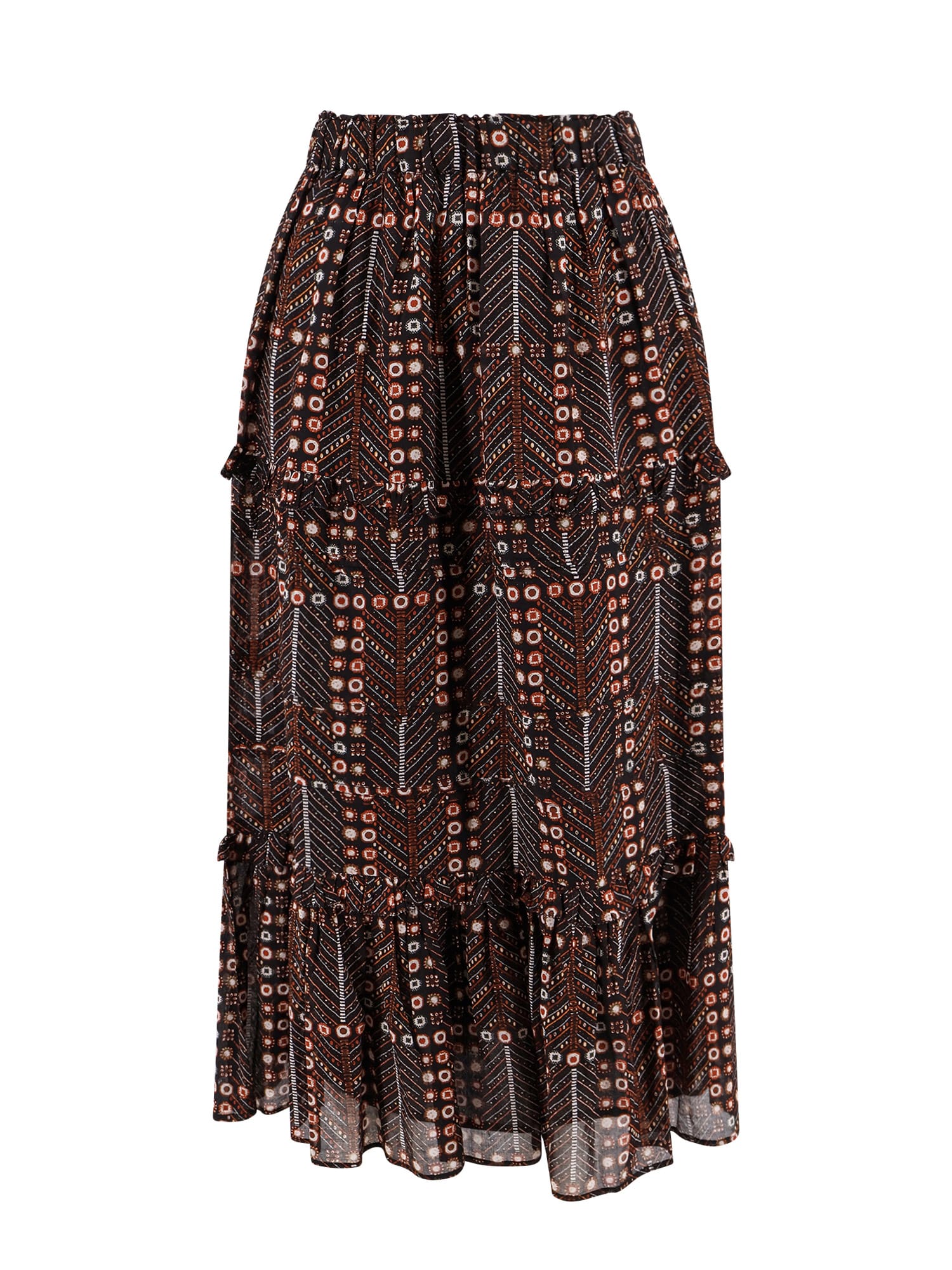 Isabel Marant Étoile Marant Etoile Women Diya Biologic Cotton Skirt With All-over Print In Black