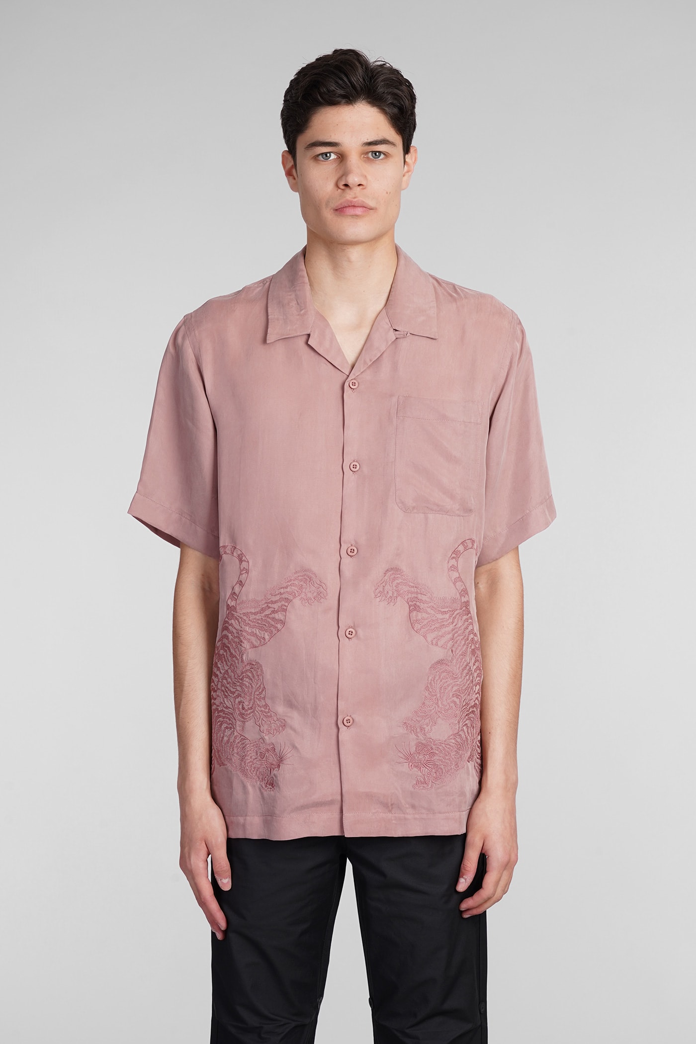 Shop Maharishi Shirt In Rose-pink Polyamide Polyester