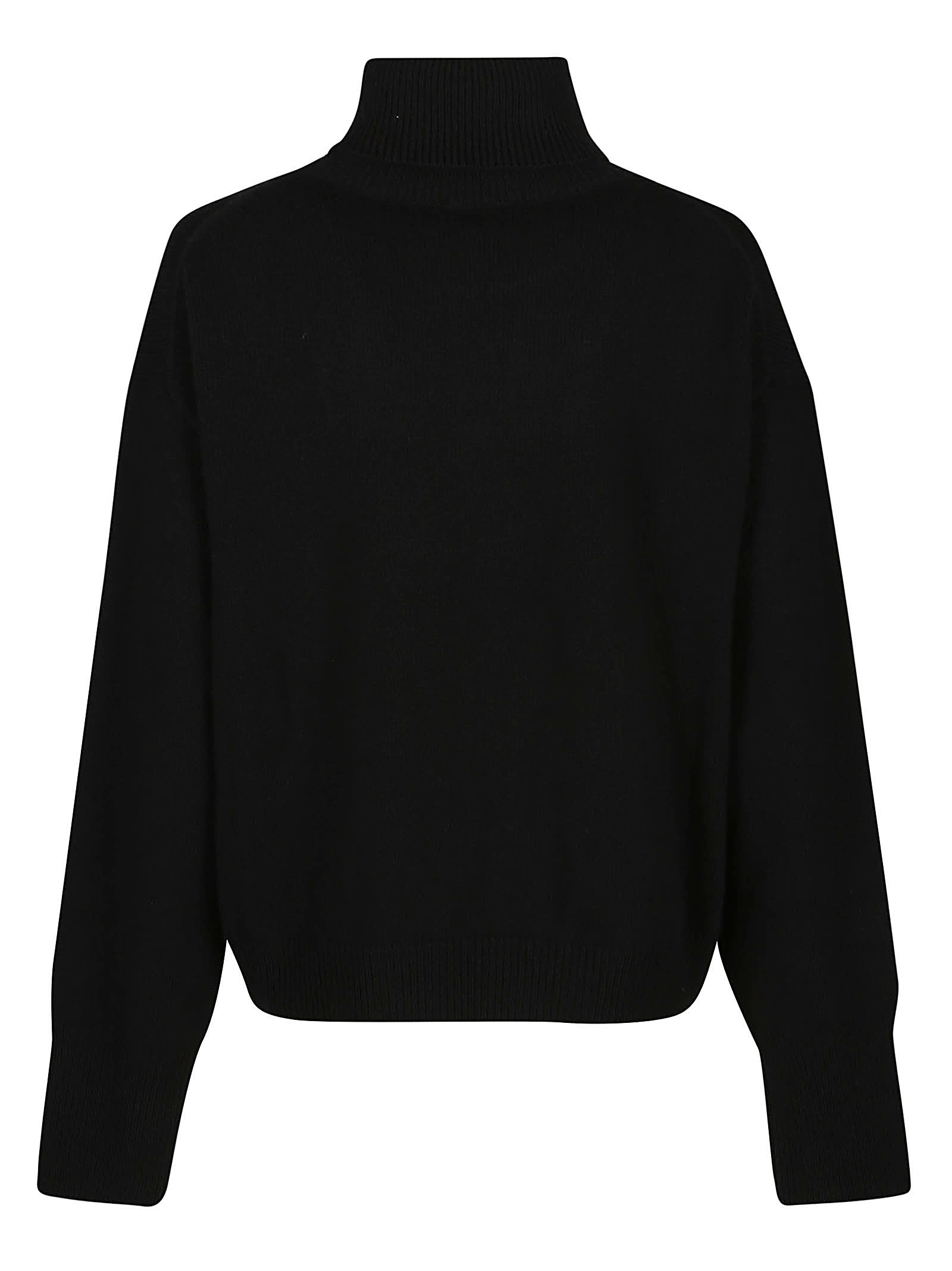 Shop Kenzo Boxy Crest Turtle Neck Sweater In J Noir